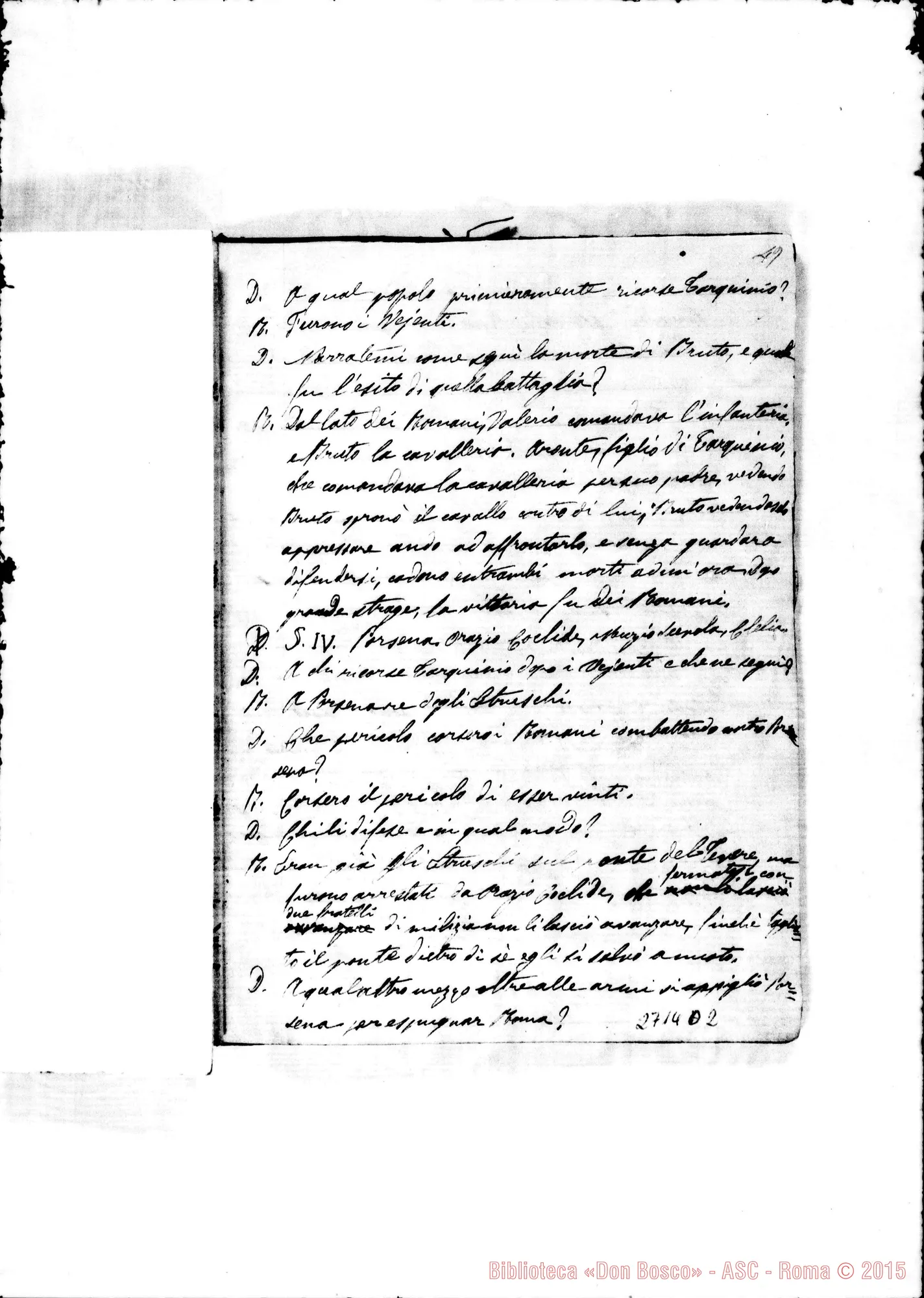 Fotogramma D 2 — Quaderno della Storia Romana. 1852