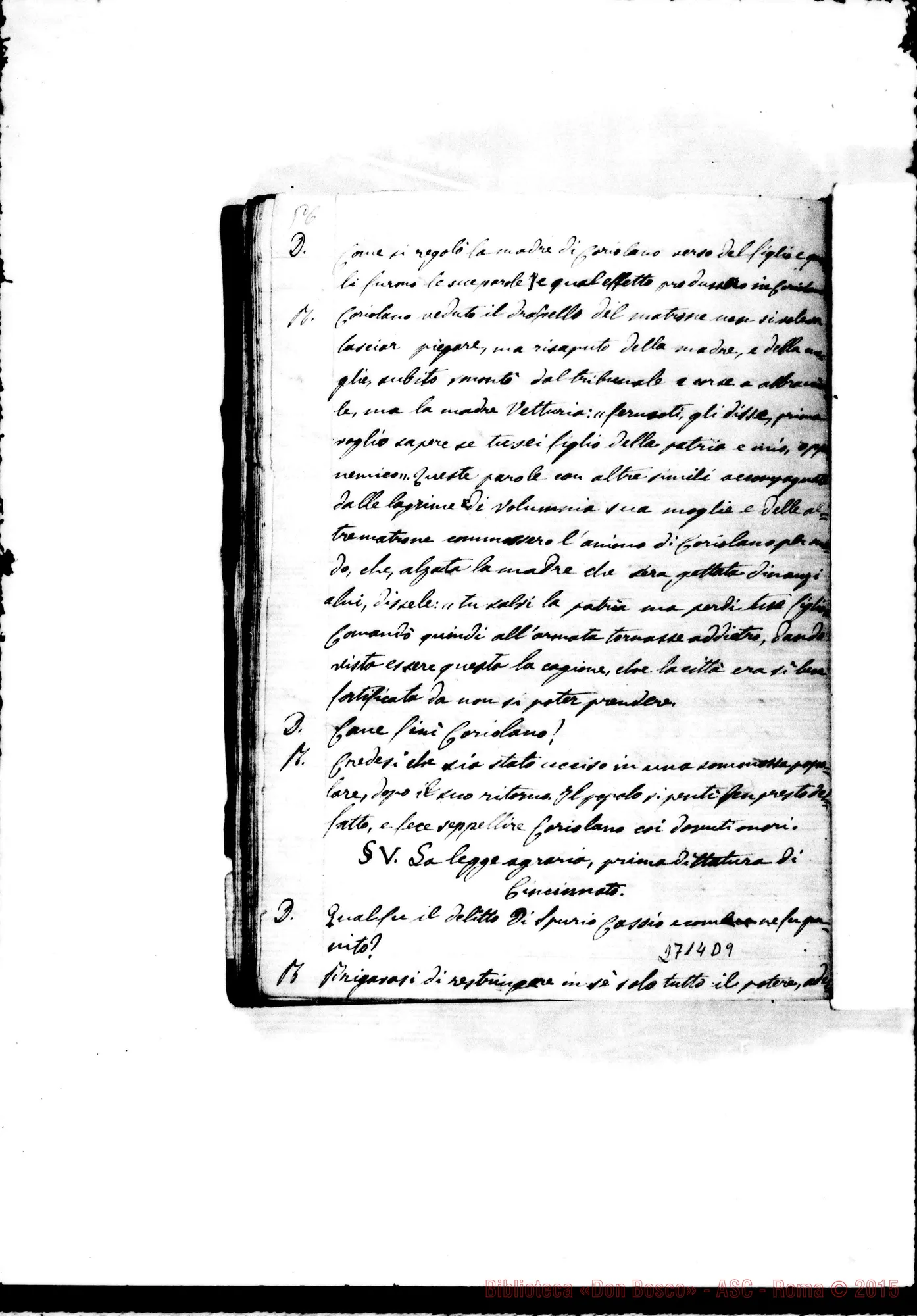 Fotogramma D 9 — Quaderno della Storia Romana. 1852