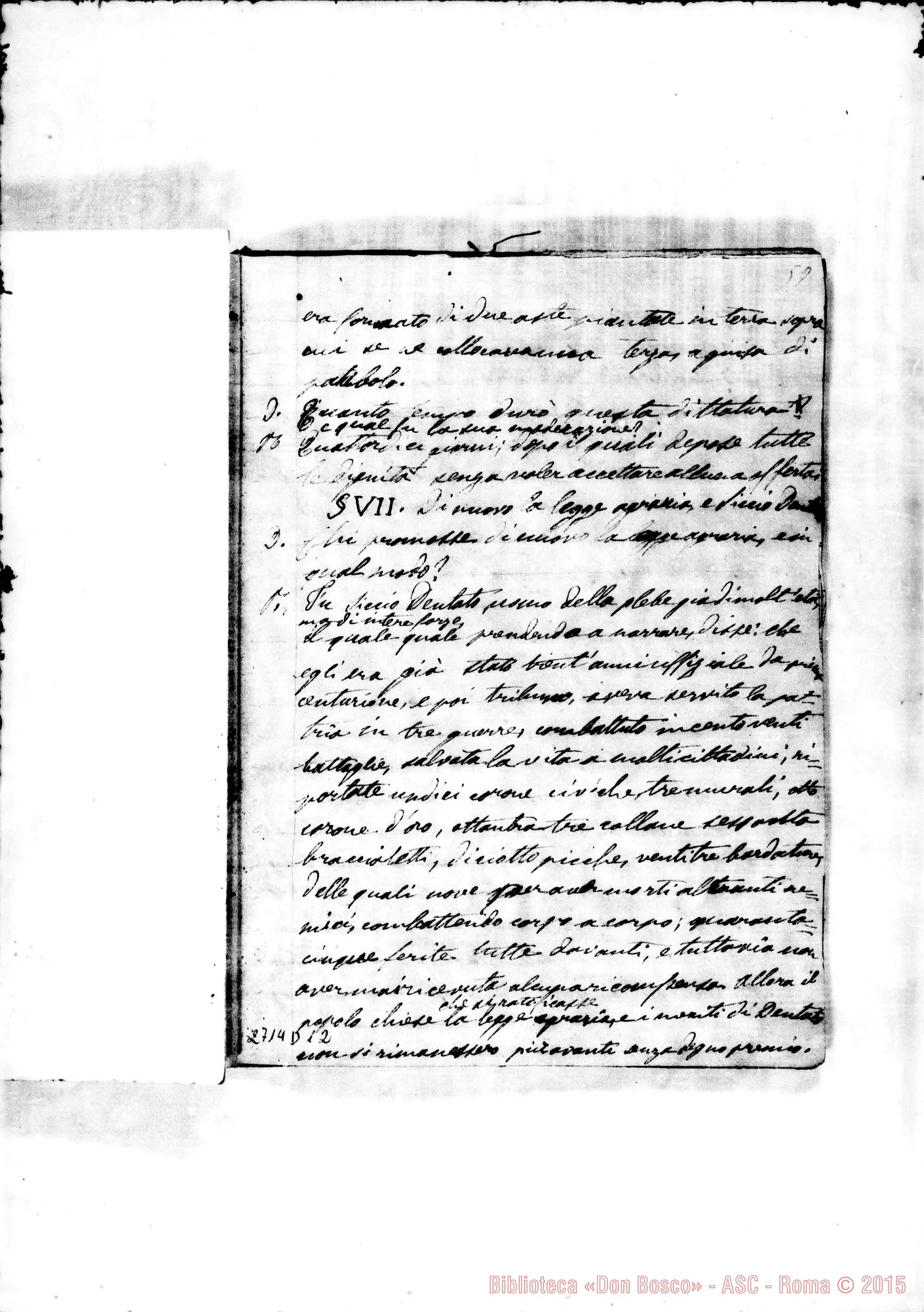 Fotogramma D 12 — Quaderno della Storia Romana. 1852