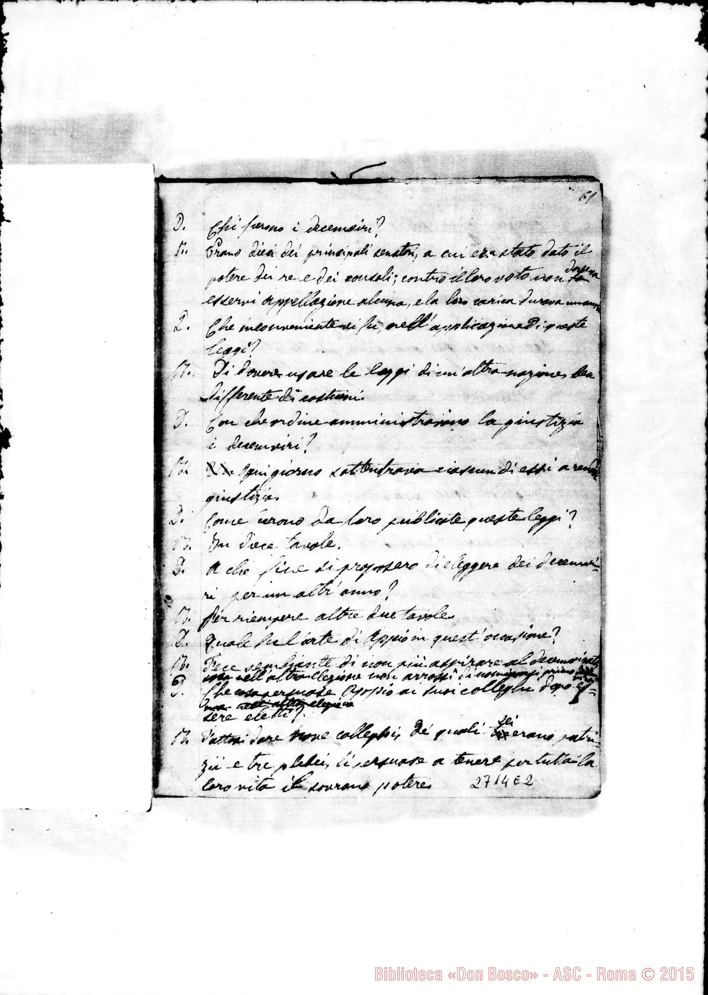 Fotogramma E 2 — Quaderno della Storia Romana. 1852
