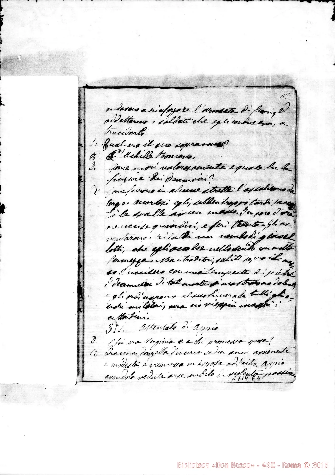 Fotogramma E 4 — Quaderno della Storia Romana. 1852