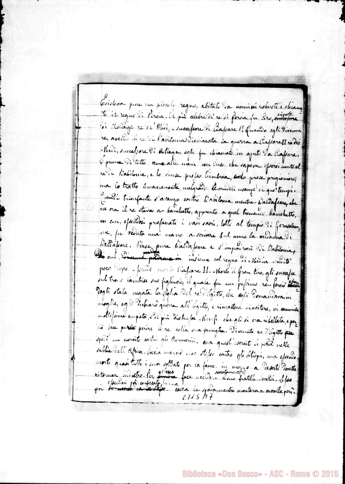 Fotogramma A 7 — Appunti della Storia Antica di Fleuri