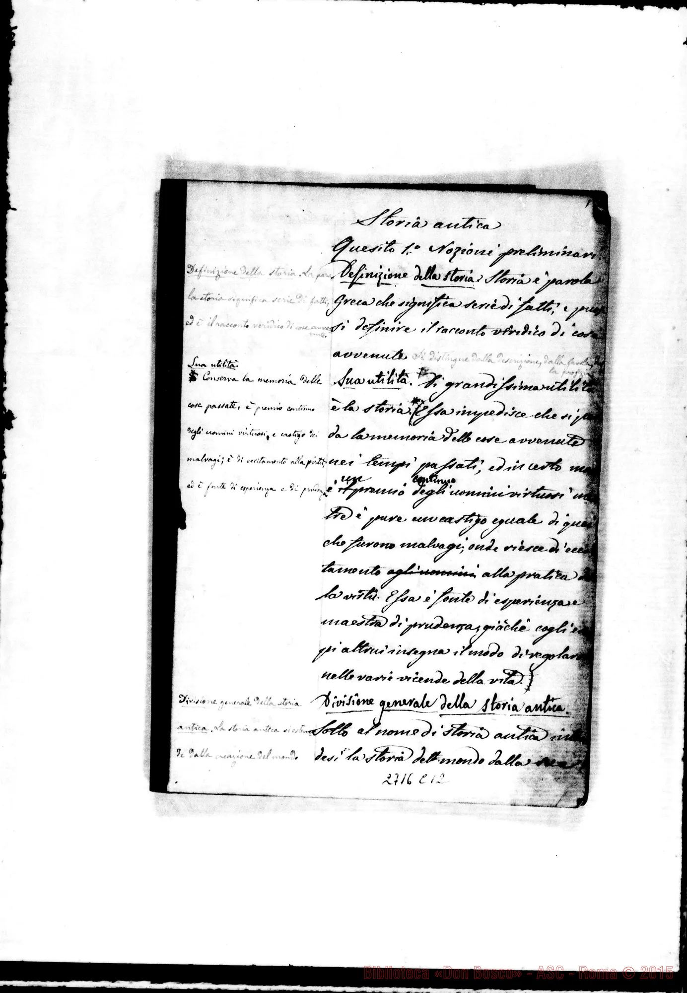 Fotogramma C 12 — Storia Antica: Quaderno 1