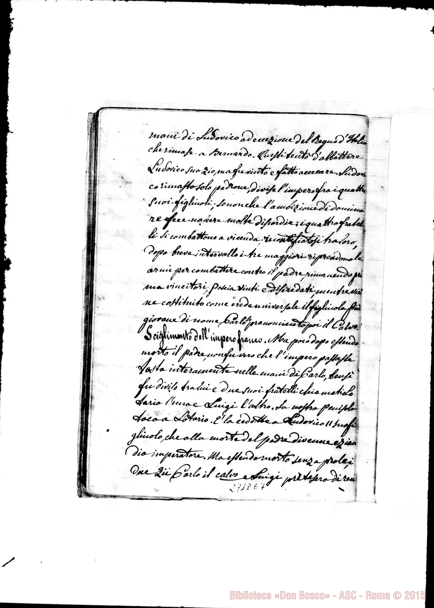 Fotogramma E 7 — Storia Moderna dettata da D. Rua A Mirabello: 1864
