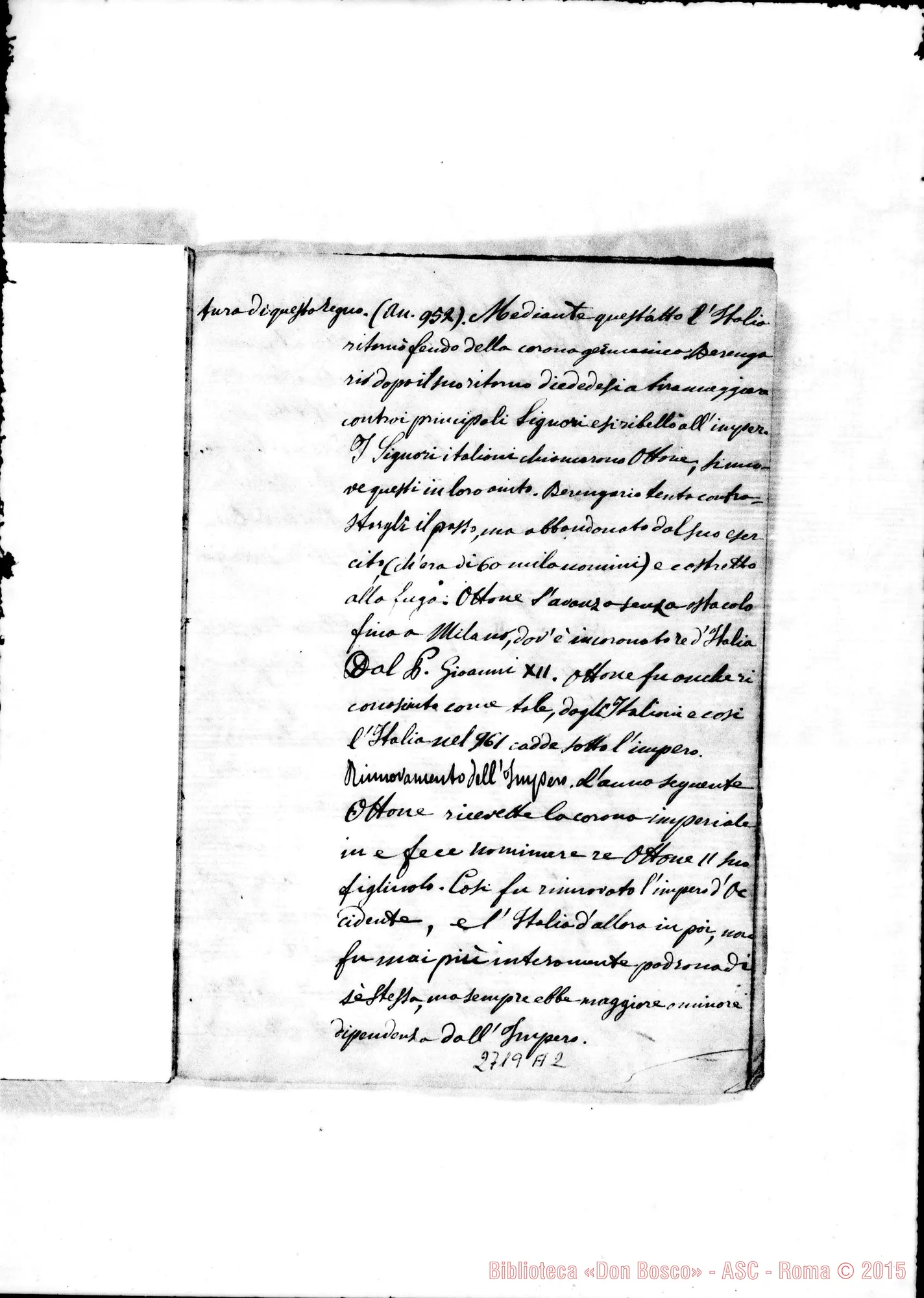 Fotogramma A 2 — Storia Moderna dettata da D. Rua A Mirabello: 1864