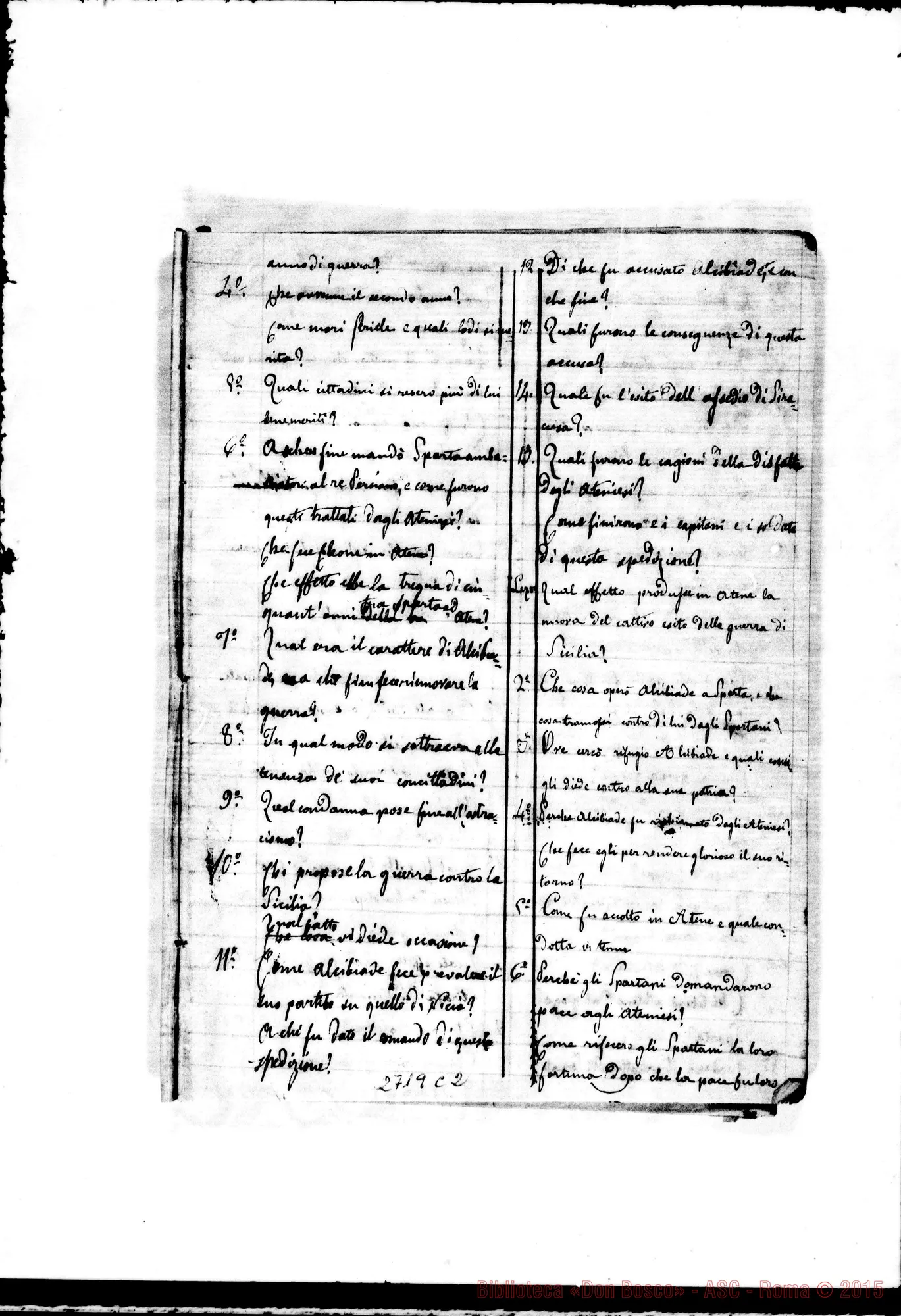 Fotogramma C 2 — Domande di Storia Greca
