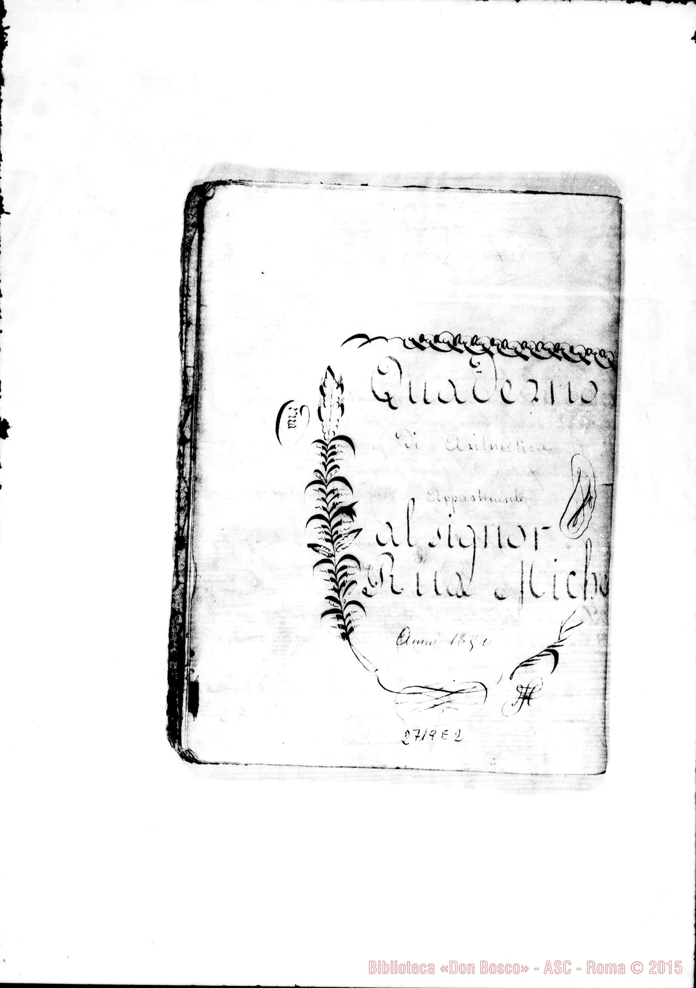 Fotogramma E 2 — Quaderno di Aritmetica