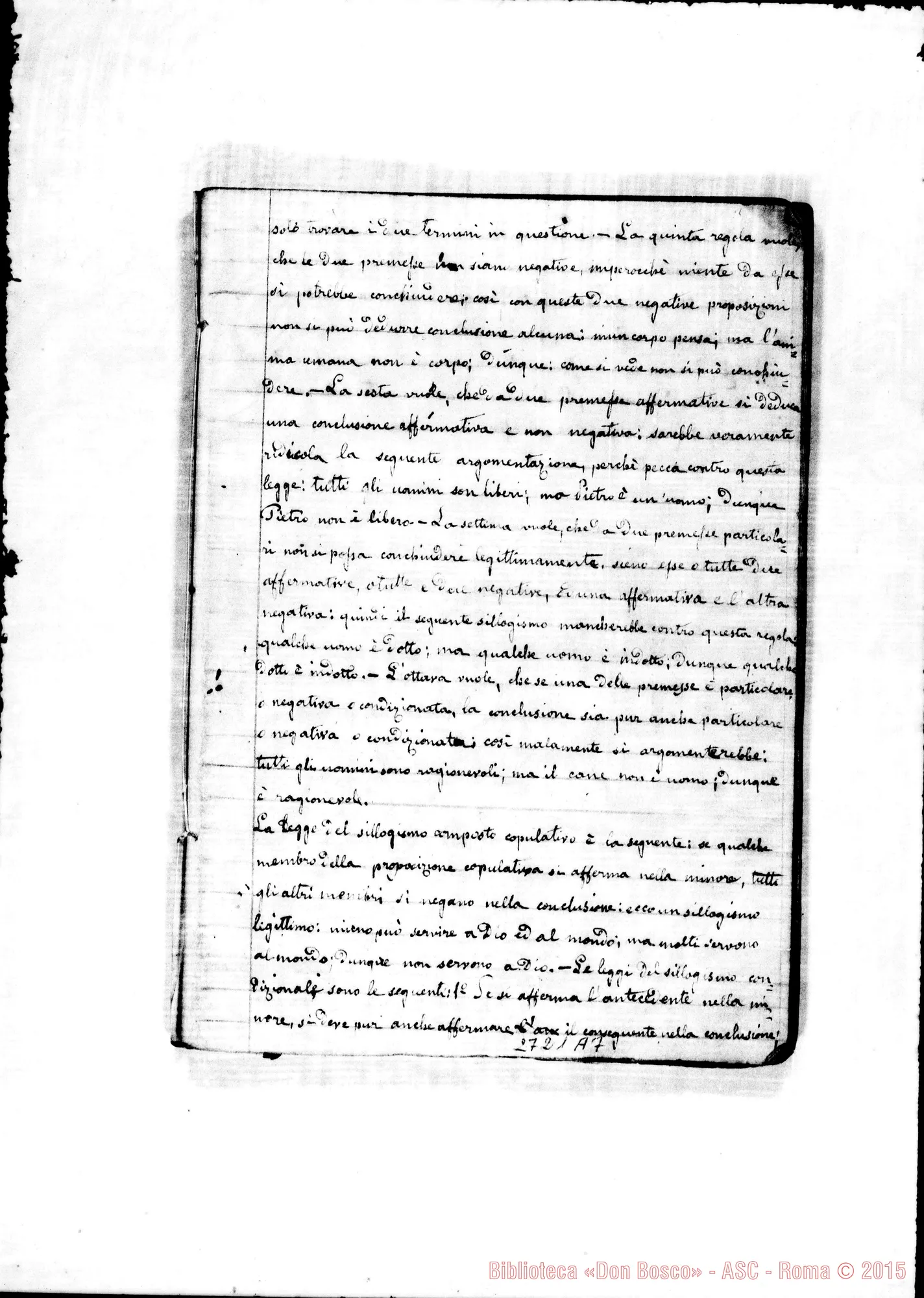 Fotogramma A 7 — Quaderno di Logica