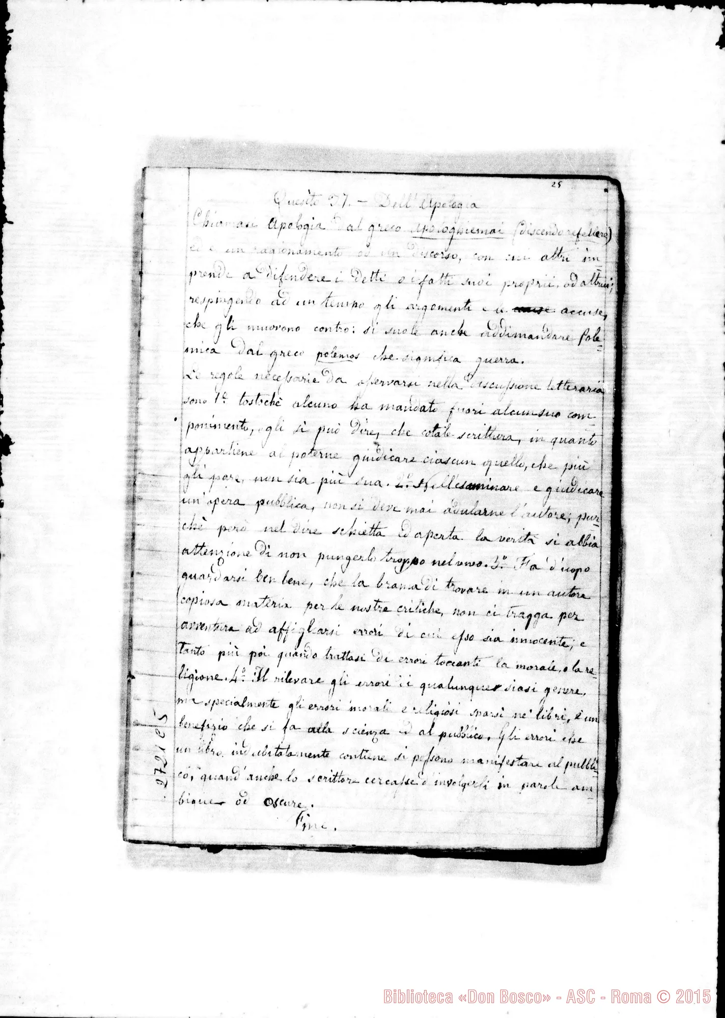 Fotogramma C 5 — Quaderno di Logica