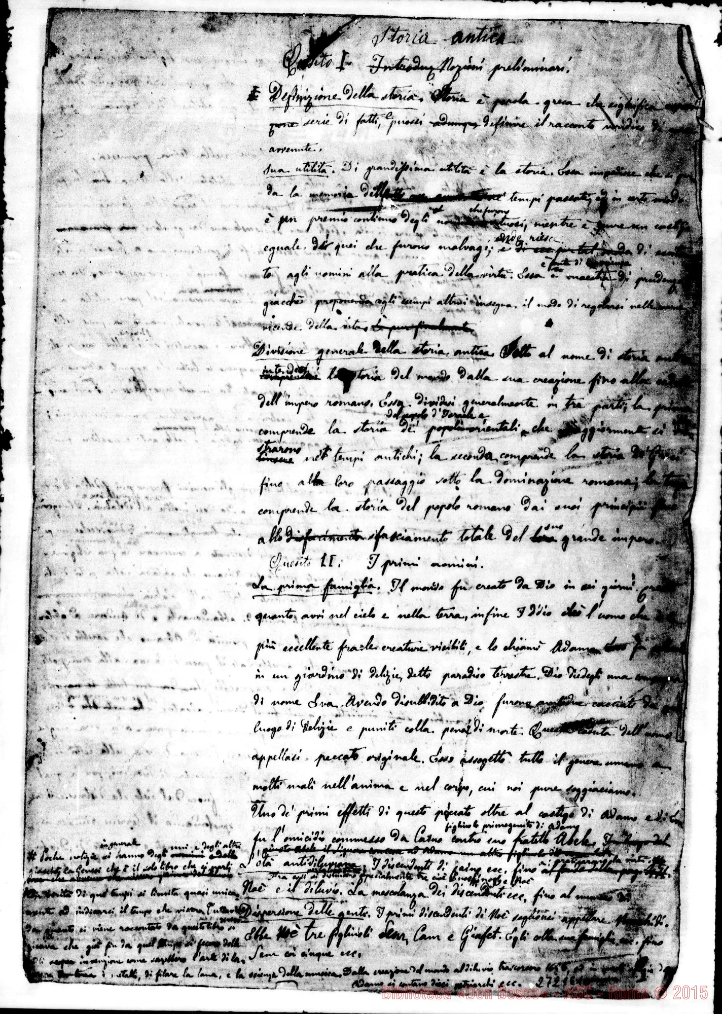 Fotogramma E 10 — Fogli staccati: Storia Antica: quesiti
