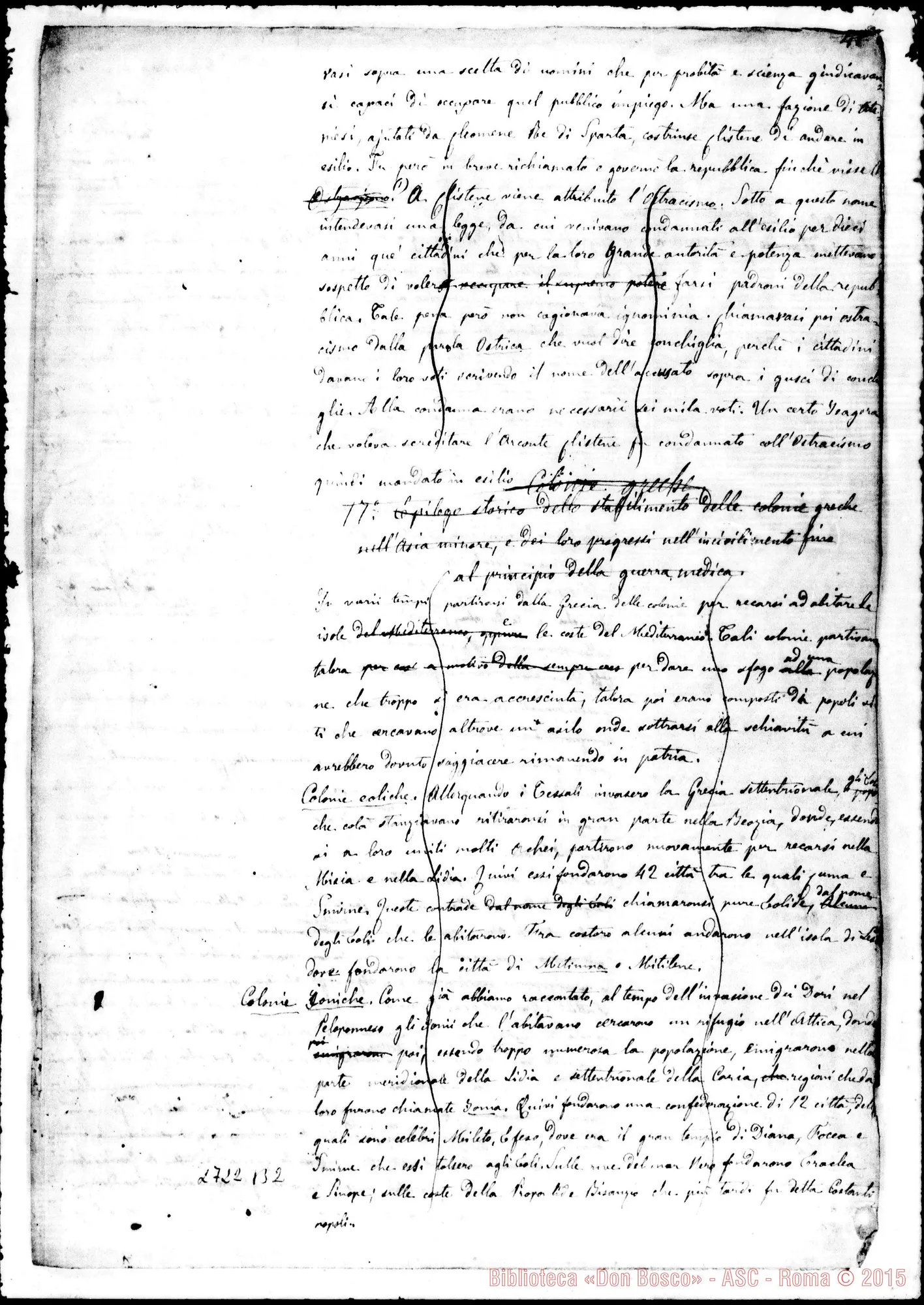 Fotogramma B 2 — Fogli staccati: Storia Antica: quesiti
