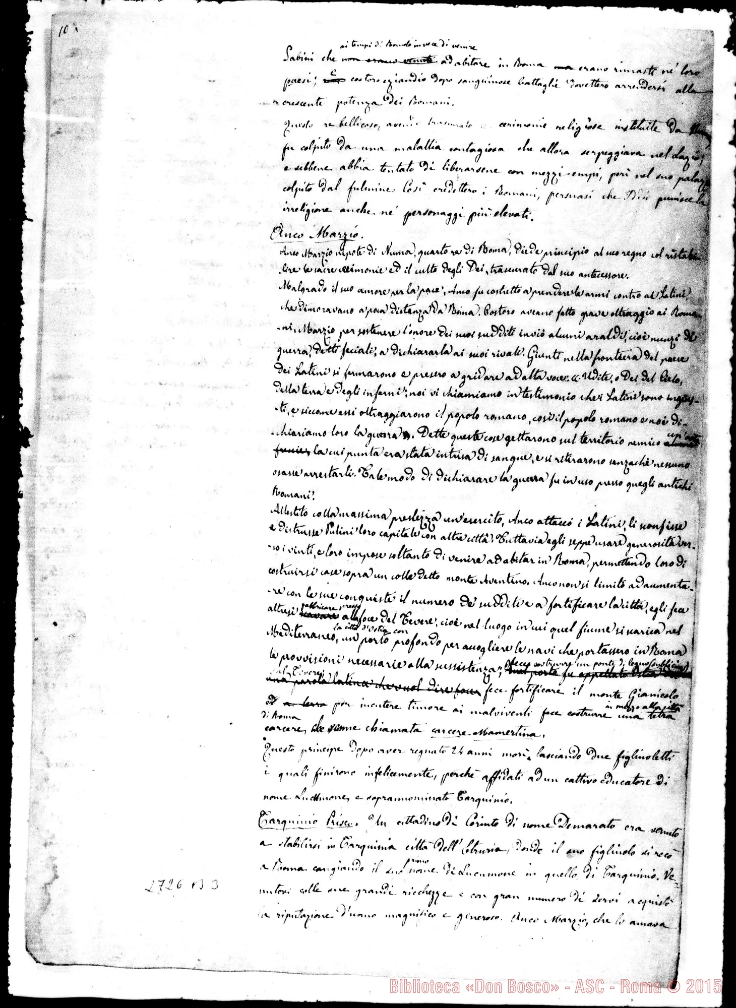 Fotogramma B 3 — L’Italia Antica: altra stesura