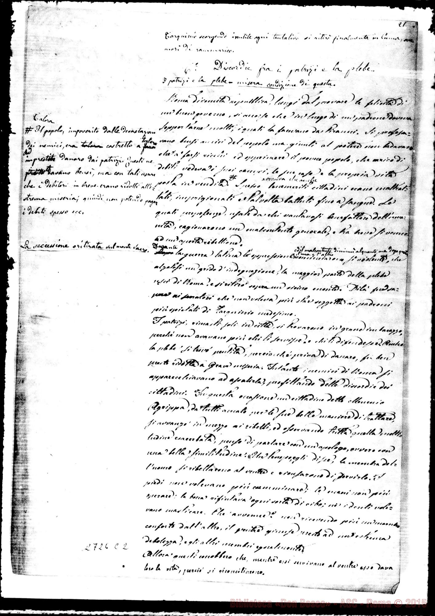 Fotogramma C 2 — L’Italia Antica: altra stesura