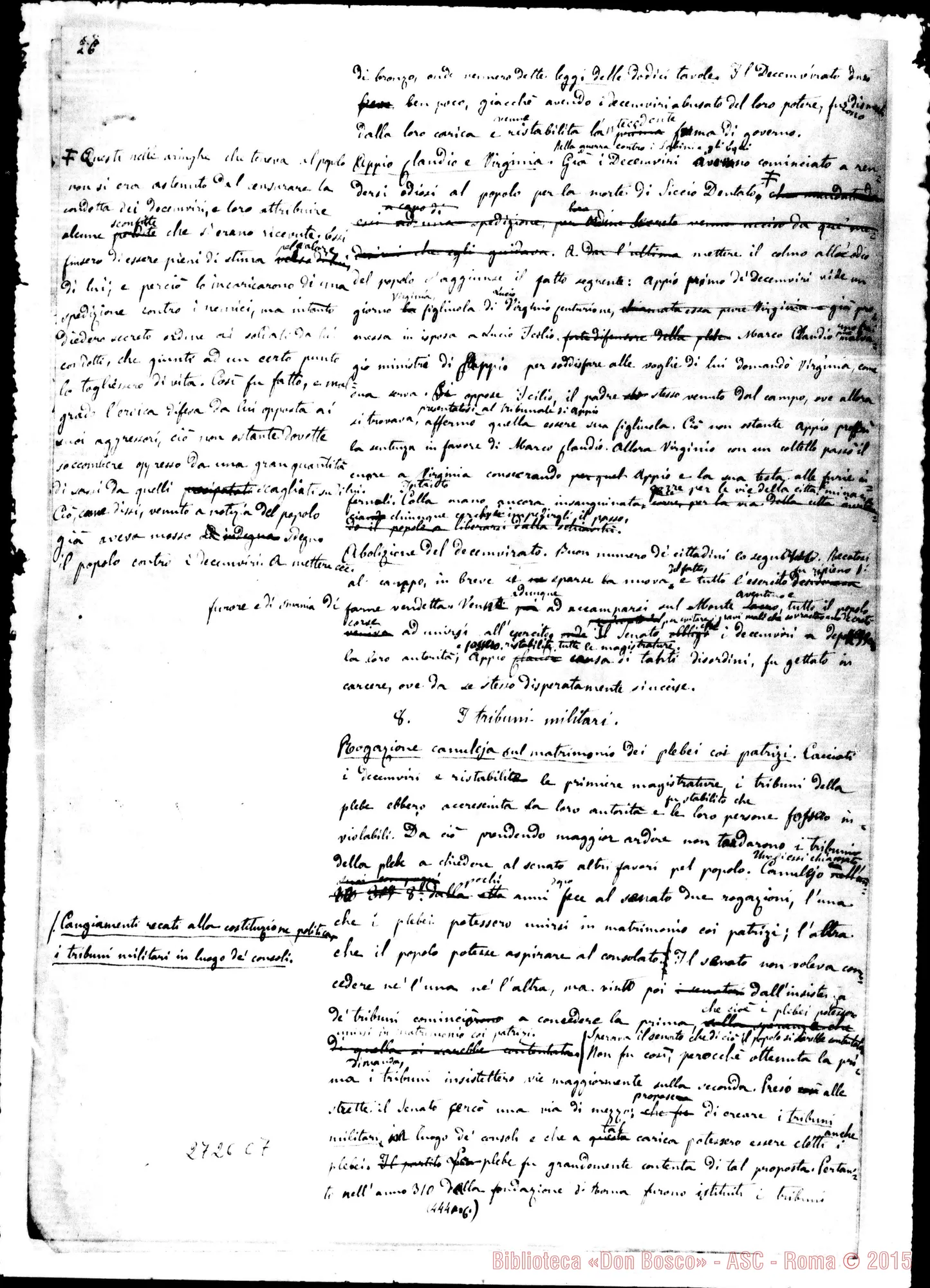 Fotogramma C 7 — L’Italia Antica: altra stesura