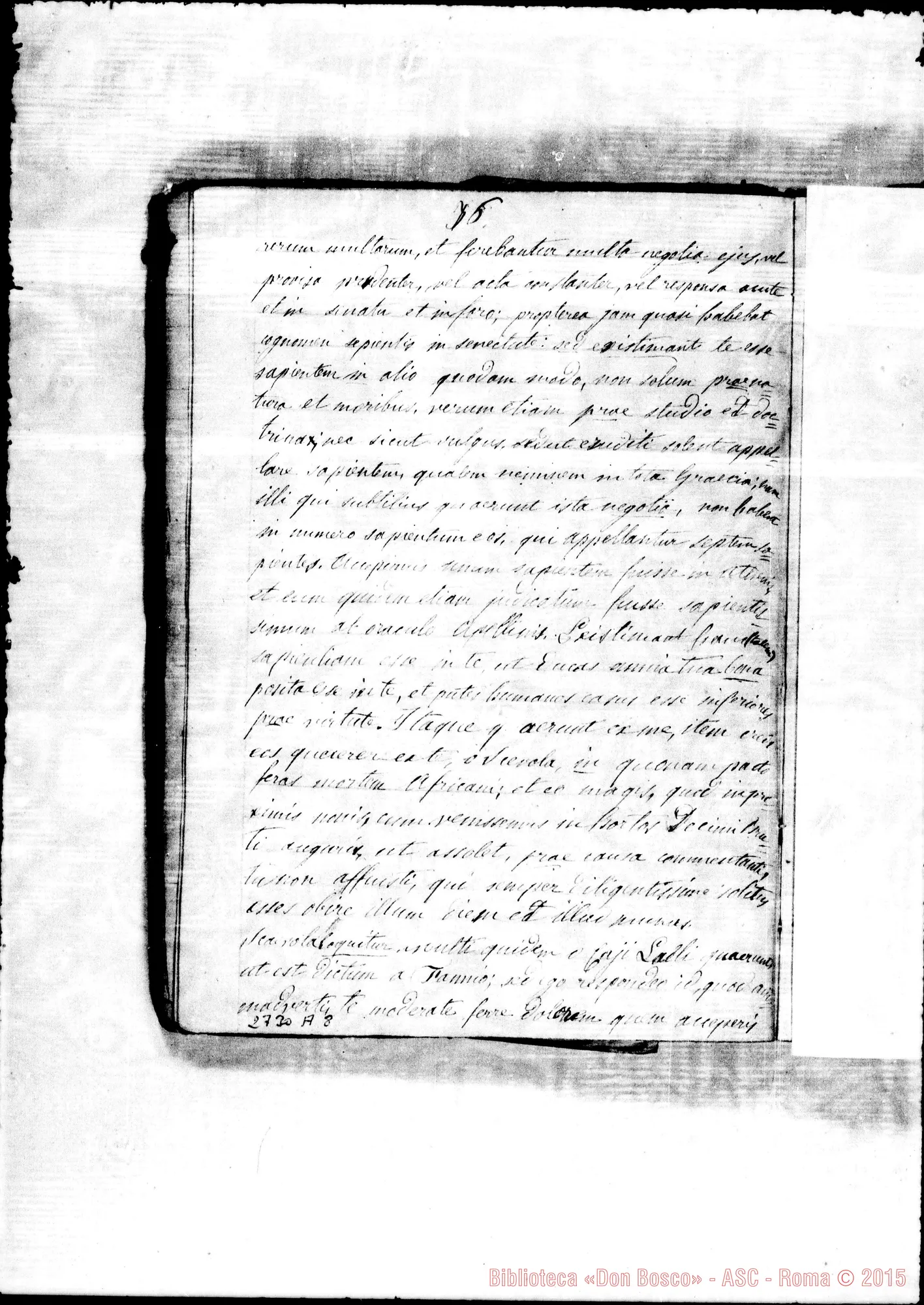 Fotogramma A 8 — Spiegazioni dell’Antologia latina. Rua Michele, 1852