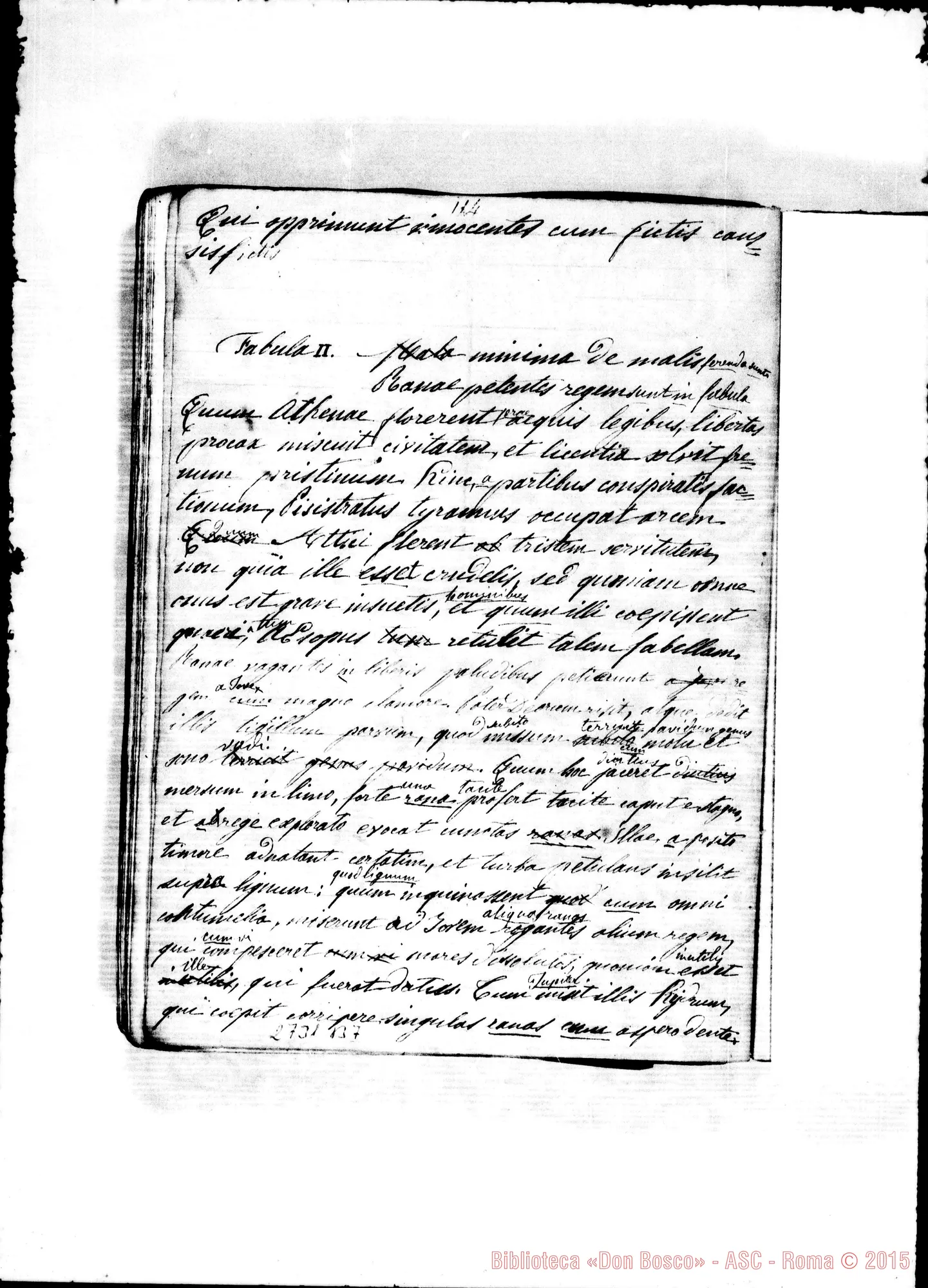 Fotogramma B 7 — Favole di Fedro: costruzione E traduzione. Rua Michele, 1852