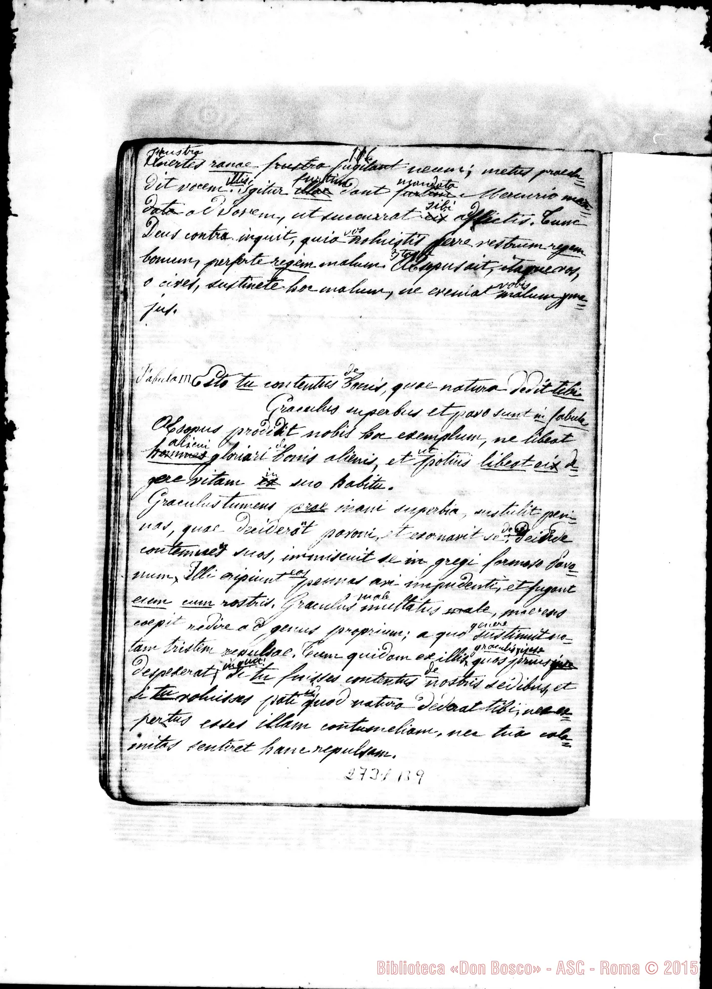 Fotogramma B 9 — Favole di Fedro: costruzione E traduzione. Rua Michele, 1852