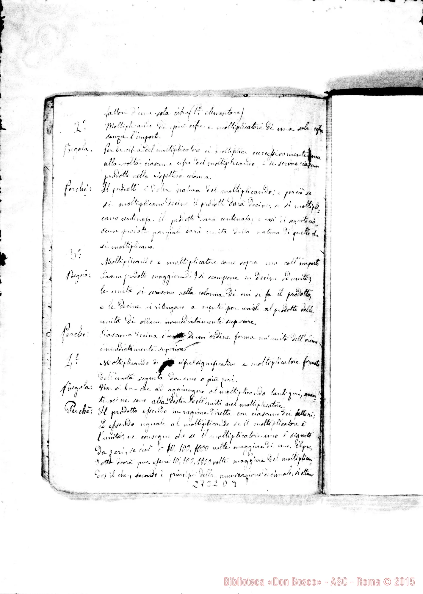 Fotogramma D 9 — Quaderno di Aritmetica. Corso 1856-57