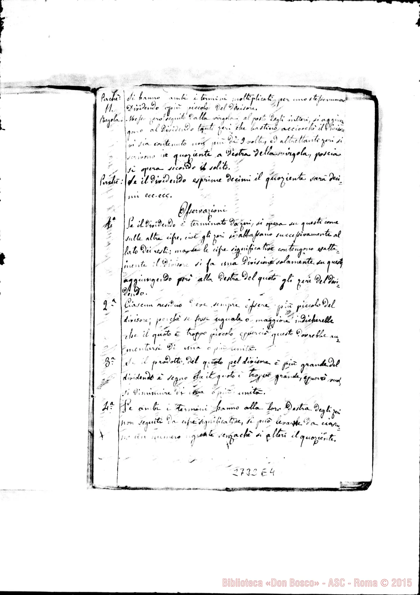 Fotogramma E 4 — Quaderno di Aritmetica. Corso 1856-57