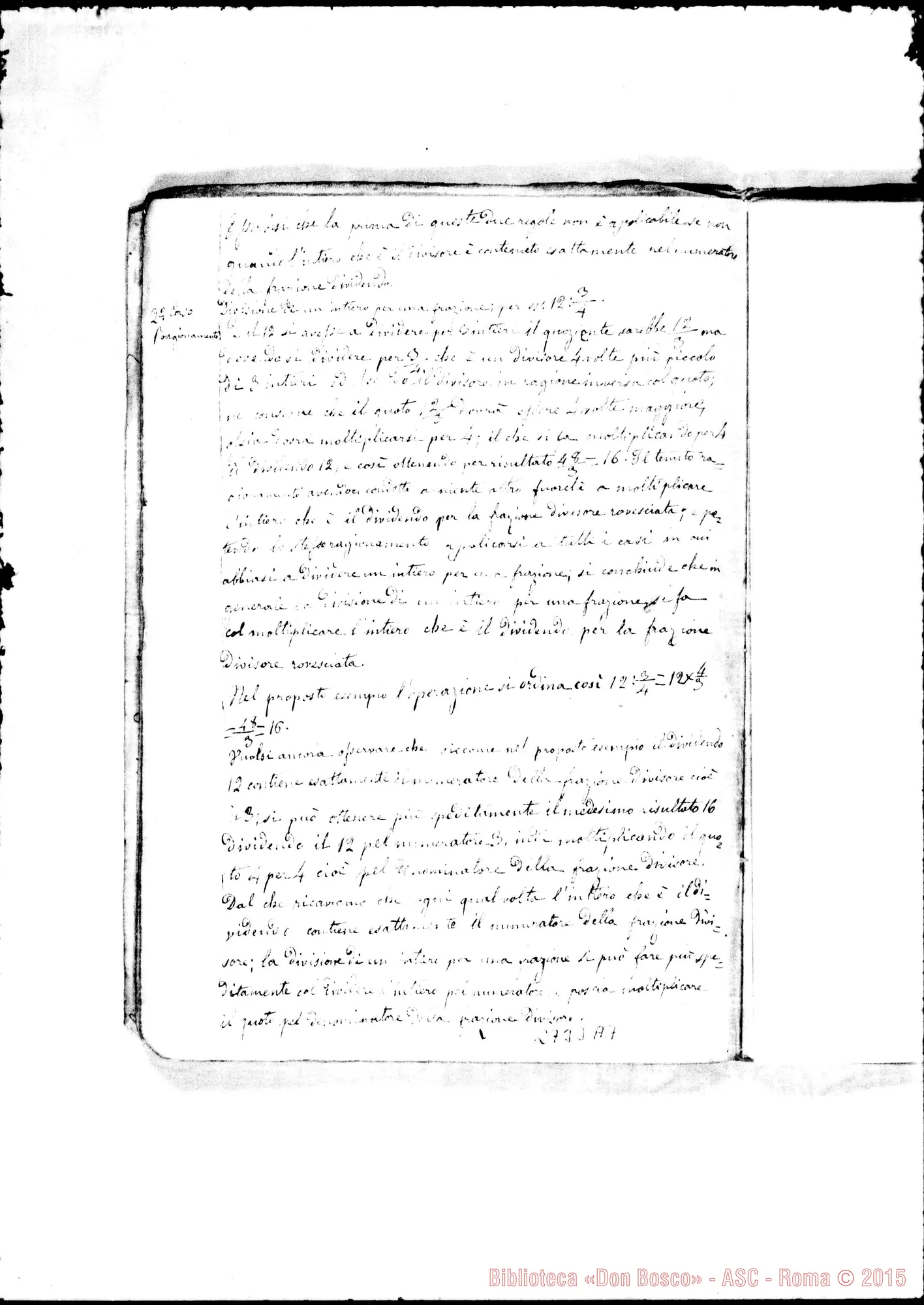 Fotogramma A 7 — Quaderno di Aritmetica. Corso 1856-57