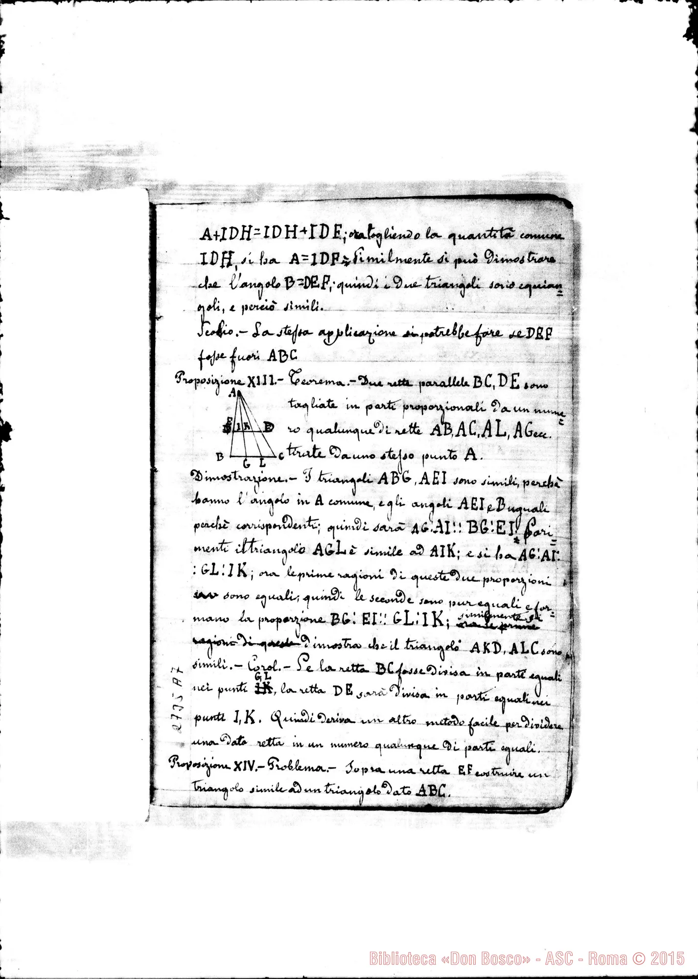 Fotogramma A 7 — Quaderno con dimostrazioni di Geometria, di Rua Michele