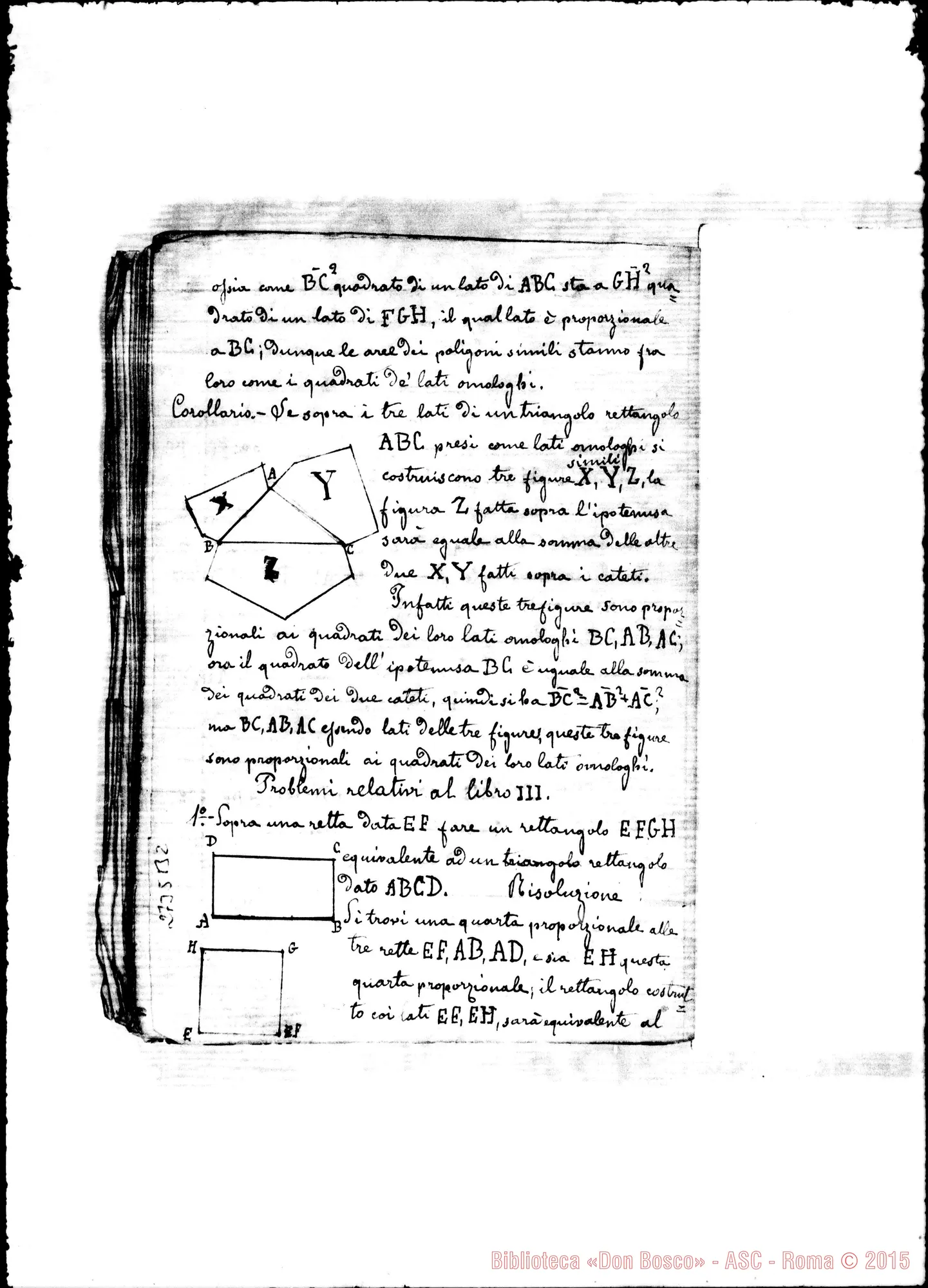 Fotogramma B 2 — Quaderno con dimostrazioni di Geometria, di Rua Michele