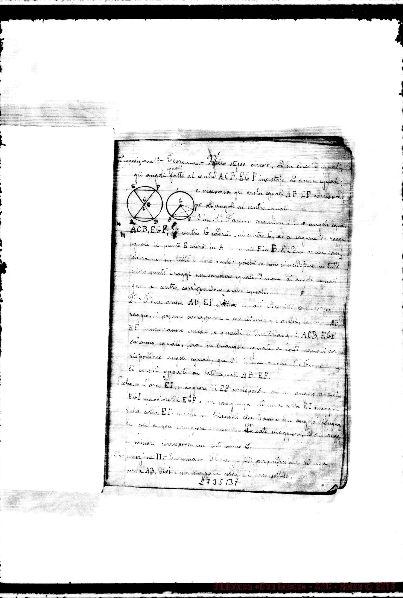 Fotogramma B 7 — Quaderno con dimostrazioni di Geometria, di Rua Michele