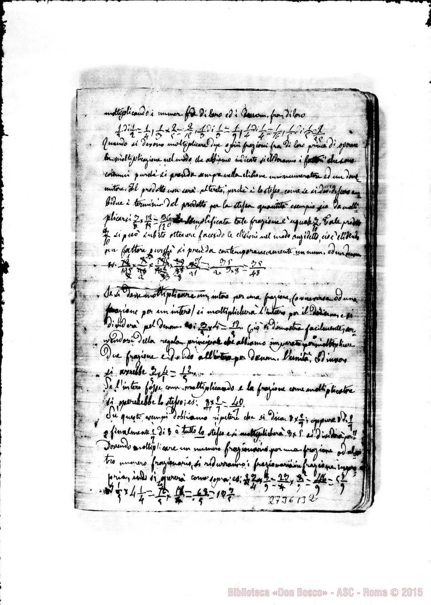 Fotogramma B 2 — Quaderno: Nozioni di Aritmetica