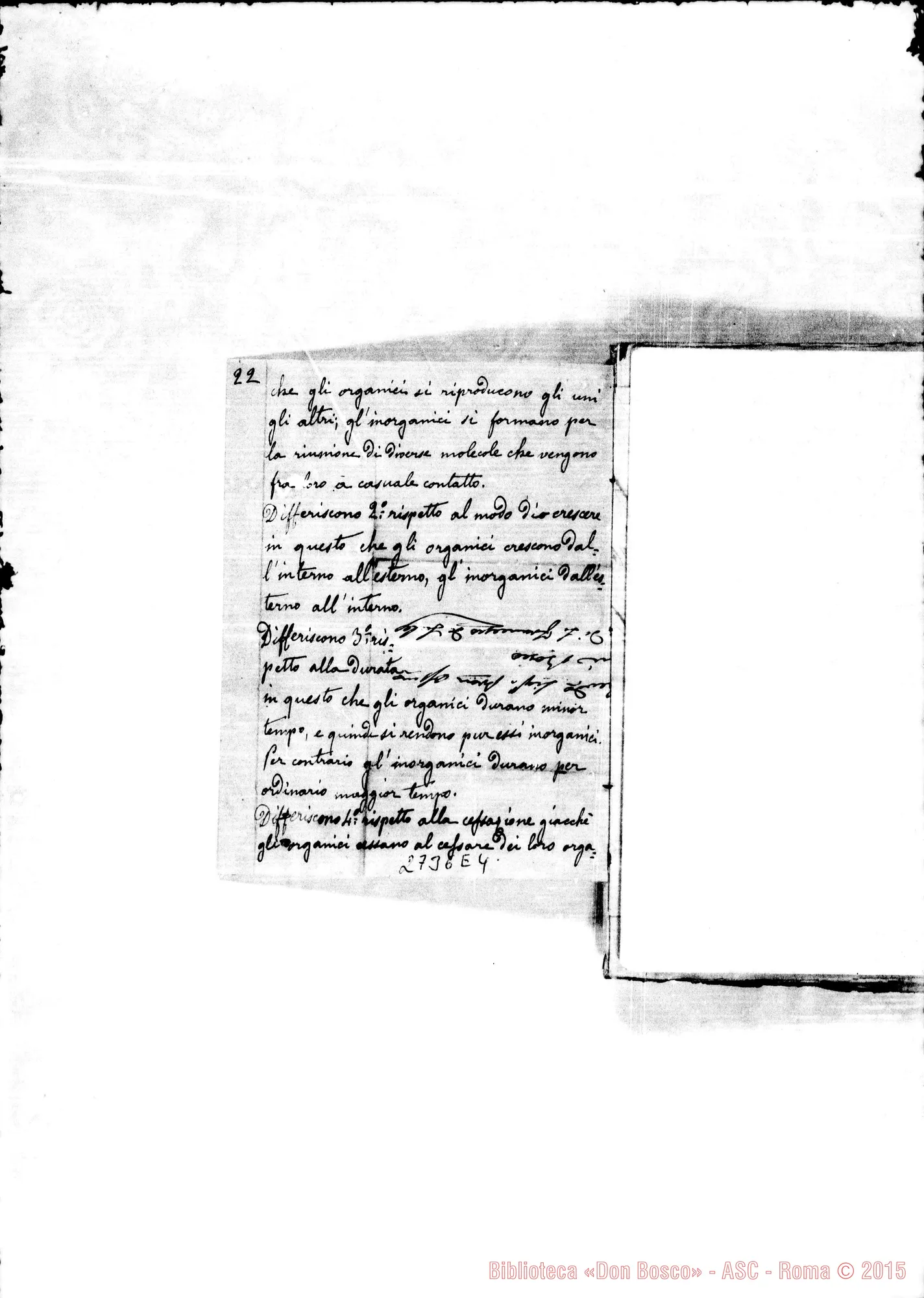Fotogramma E 4 — Quadernetto: Dimande E risposte di Storia Naturale. Inseriti anche altri argomenti