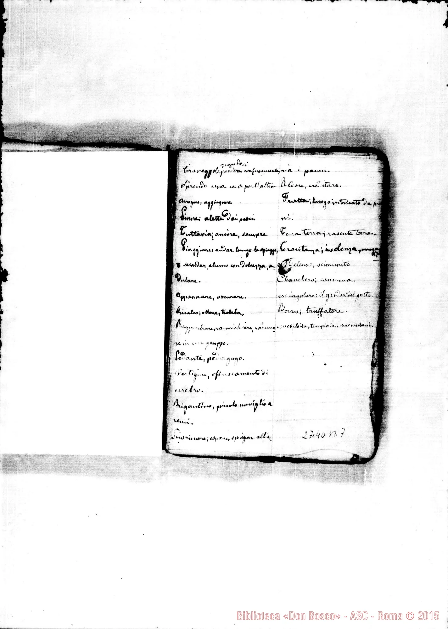 Fotogramma B 7 — Quadernetto: Domande sui Verbi