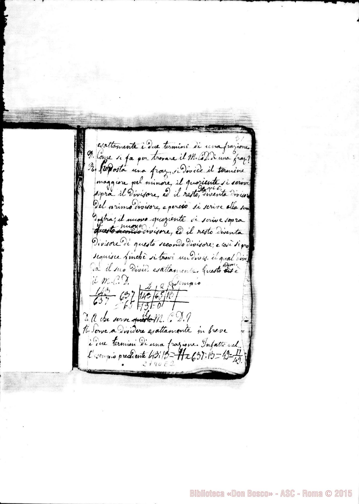 Fotogramma E 2 — Trattatello d’Aritmetica