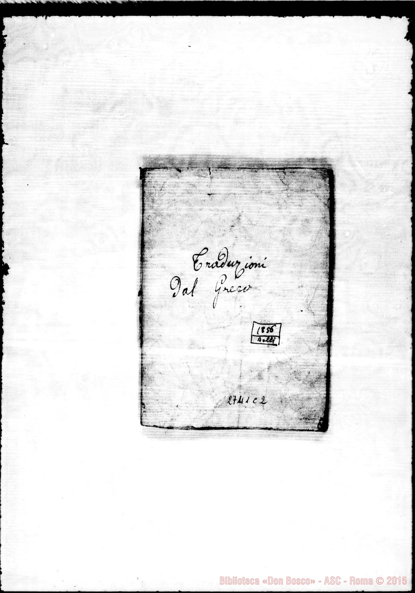 Fotogramma C 2 — Quadernetto: Traduzioni dal Greco. 1856