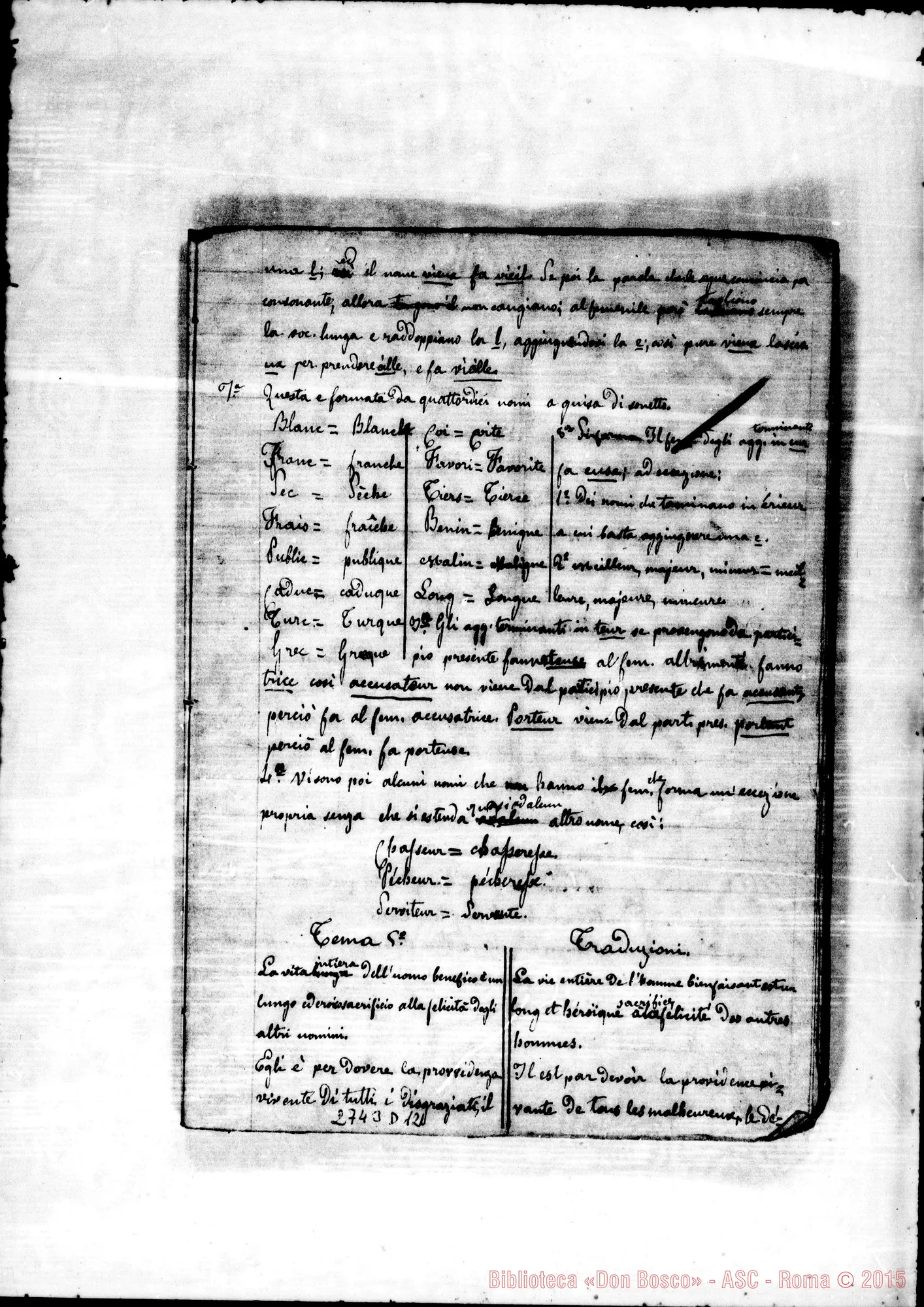 Fotogramma D 12 — Quaderno: Esercizi di lingua francese