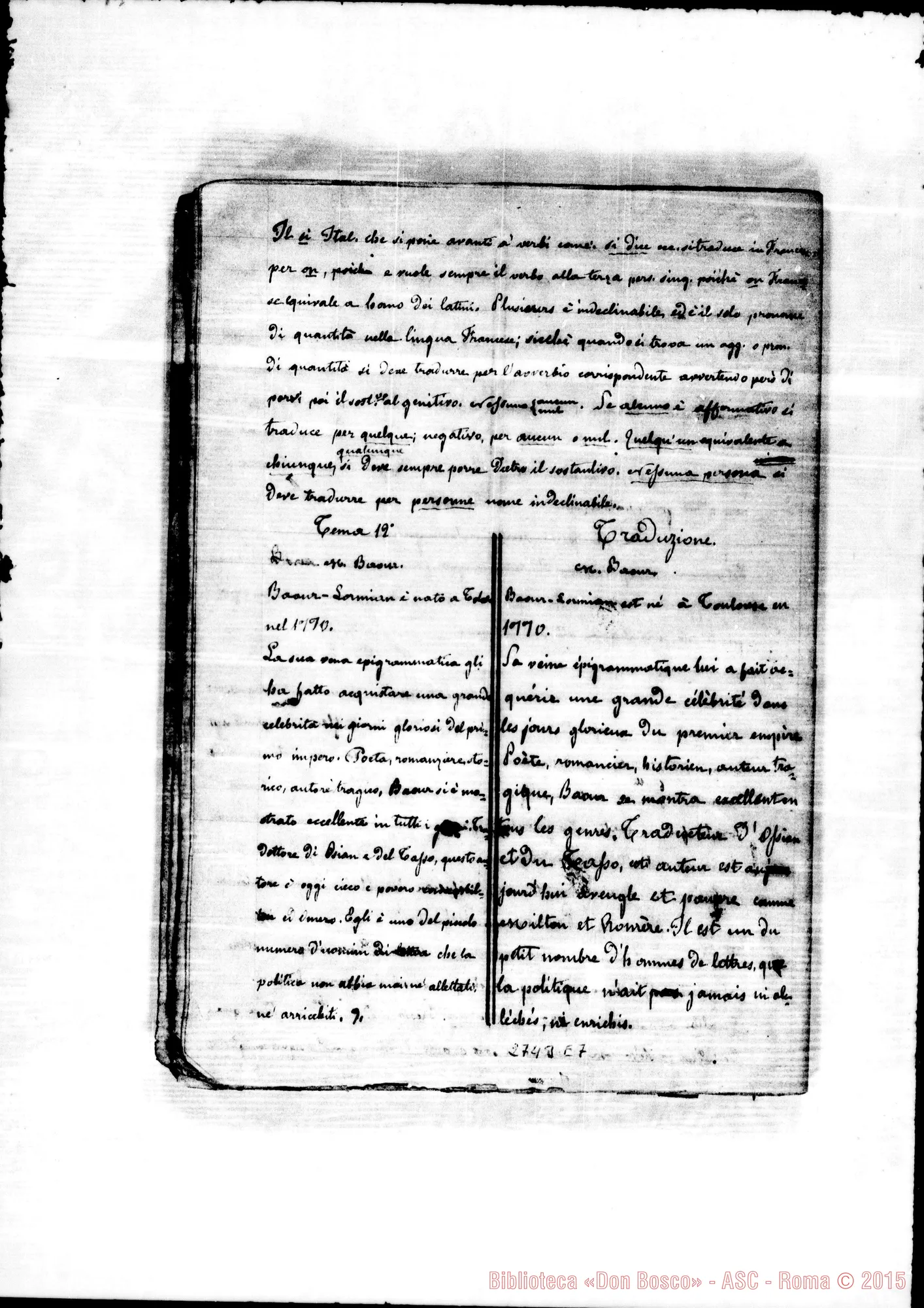 Fotogramma E 7 — Quaderno: Esercizi di lingua francese
