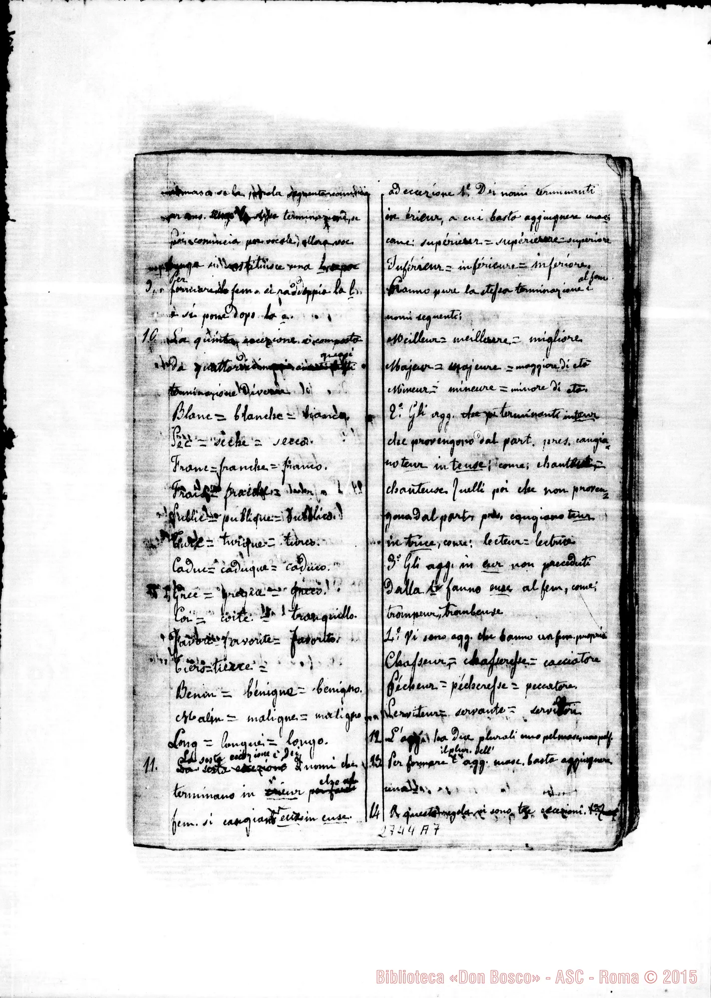 Fotogramma A 7 — Quaderno: Esercizi di lingua francese