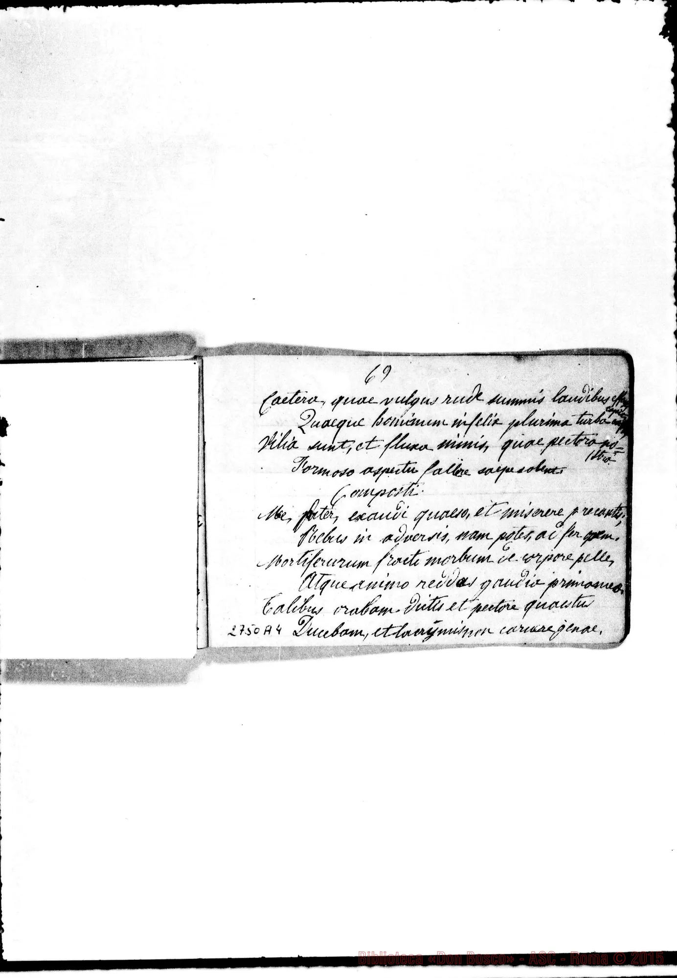 Fotogramma A 4 — Quaderno di versi scomposti E composti. Appartenente al giovane Rua Michele