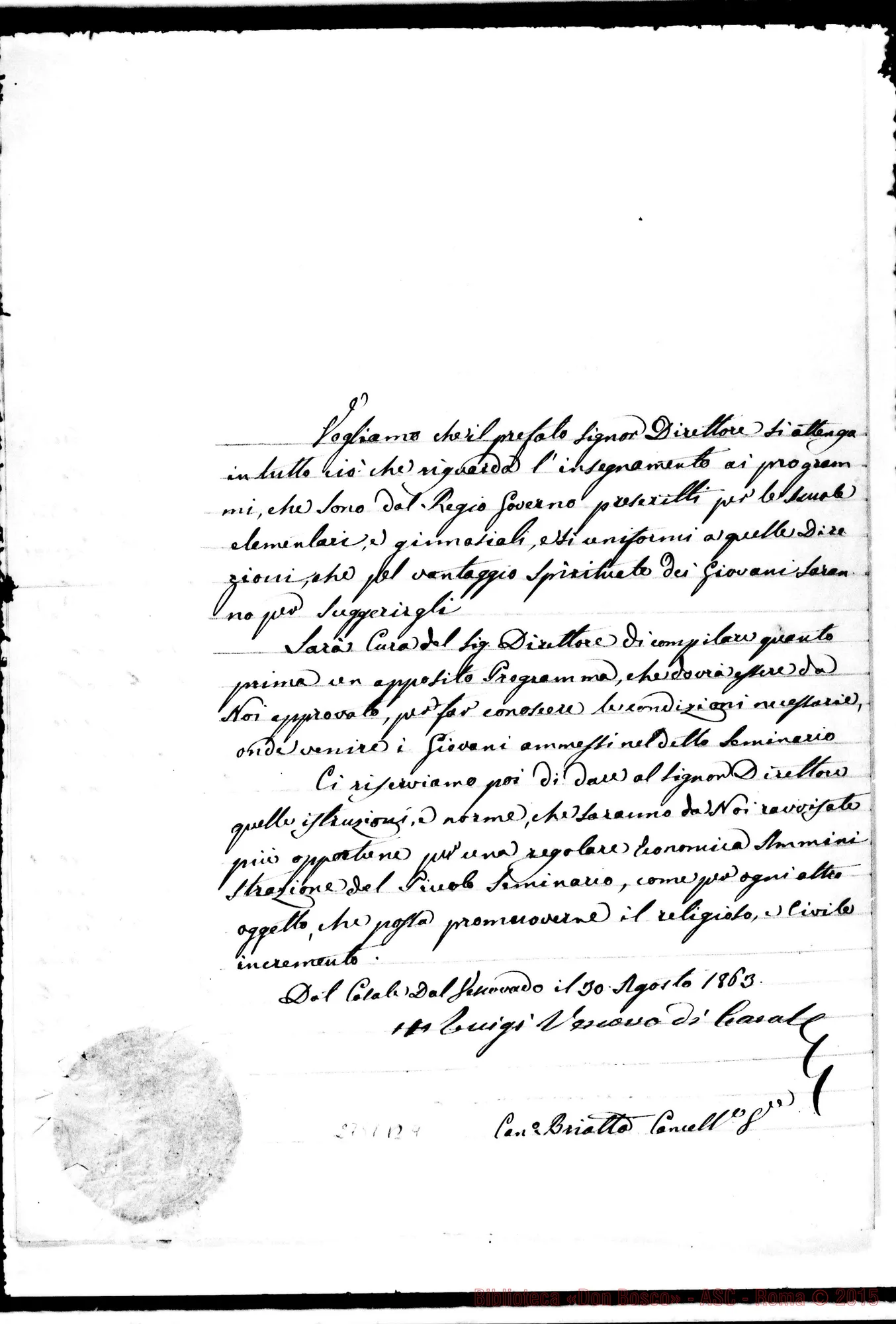 Fotogramma B 4 — Nomina di Don Rua A Direttore A Mirabello-Seminario. Casale, 30-08-1863