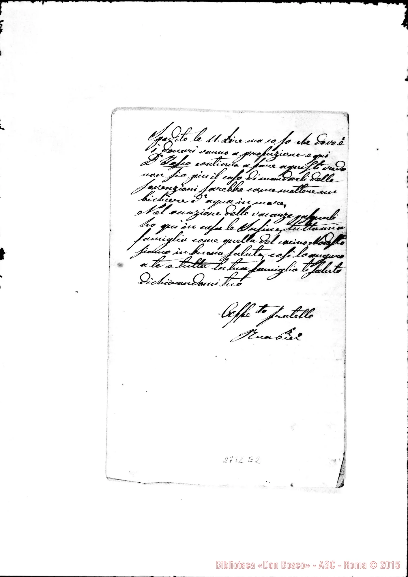 Fotogramma E 2 — Rua Pietro - Caro fratello. Torino, 23-03-1864
