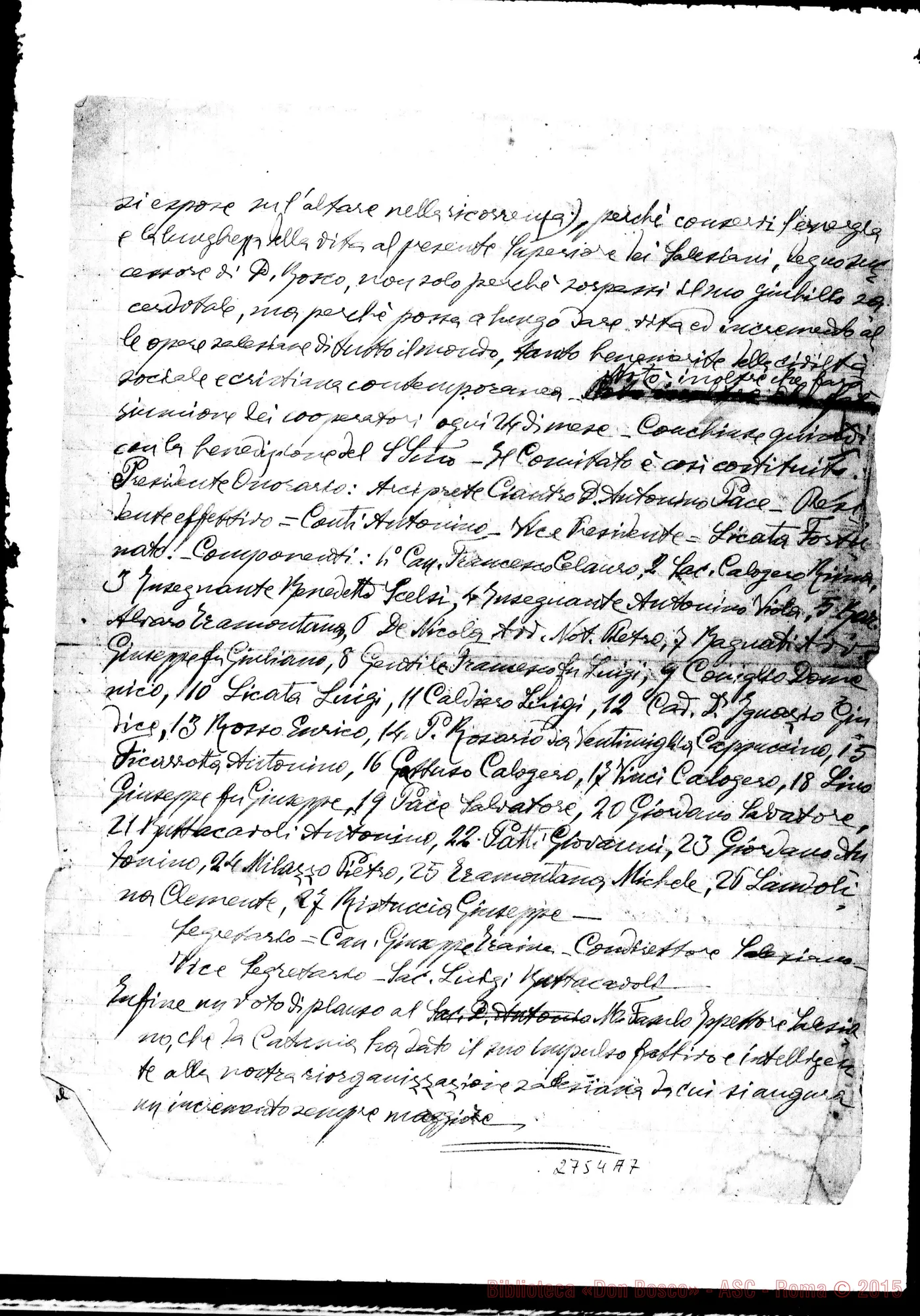Fotogramma A 7 — Castronovo - Sicilia: Verbale della riunione del 29-01-1910