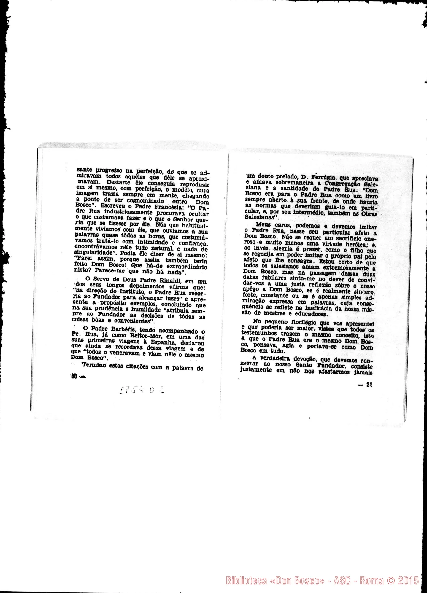 Fotogramma D 2 — Bahía-Salvador: «Centenàrio da Ordenagao Sacerdotal do Padre Miguel Rua». Stampato, 1960