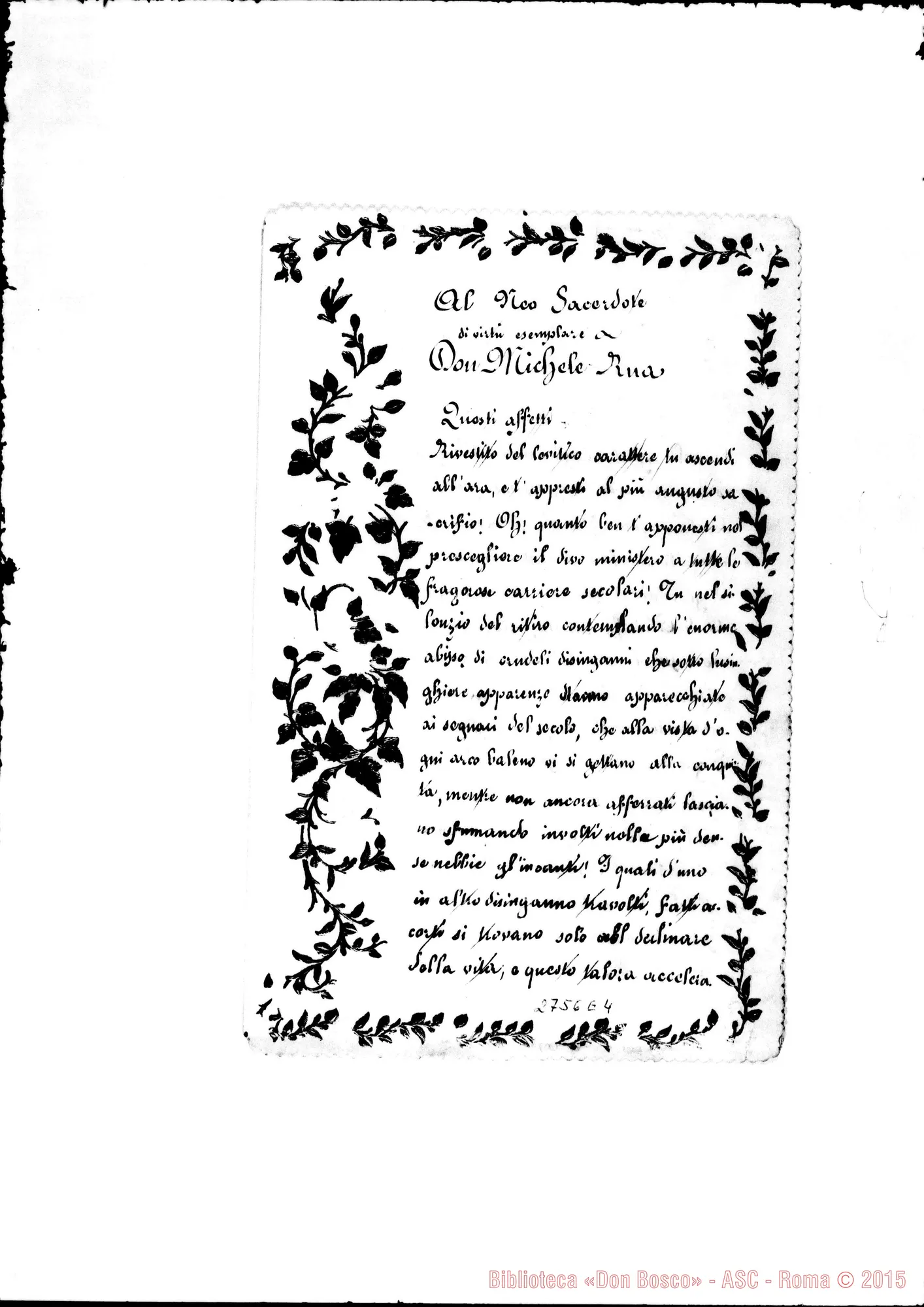 Fotogramma E 4 — Roggero Giovanni: Al Neo sacerdote