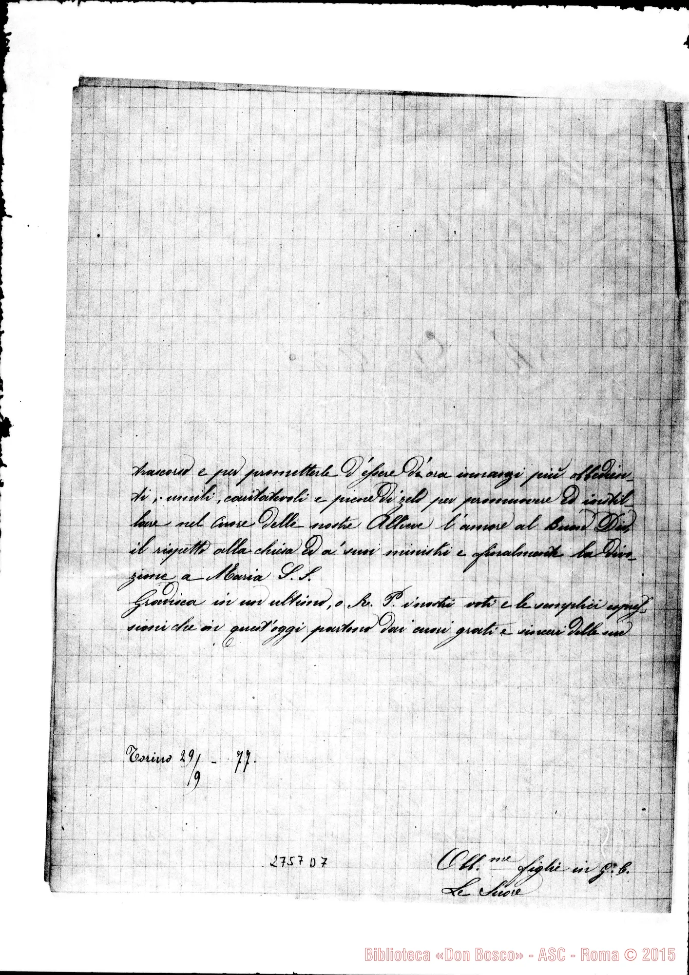 Fotogramma D 7 — Professe delle FMA: lettera
