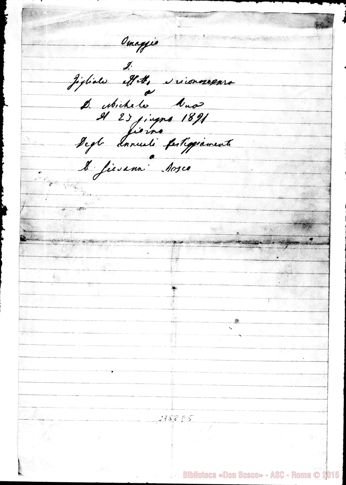 Fotogramma E 5 — Minuta dell’inno di D. Lemoyne: ms.autogr.