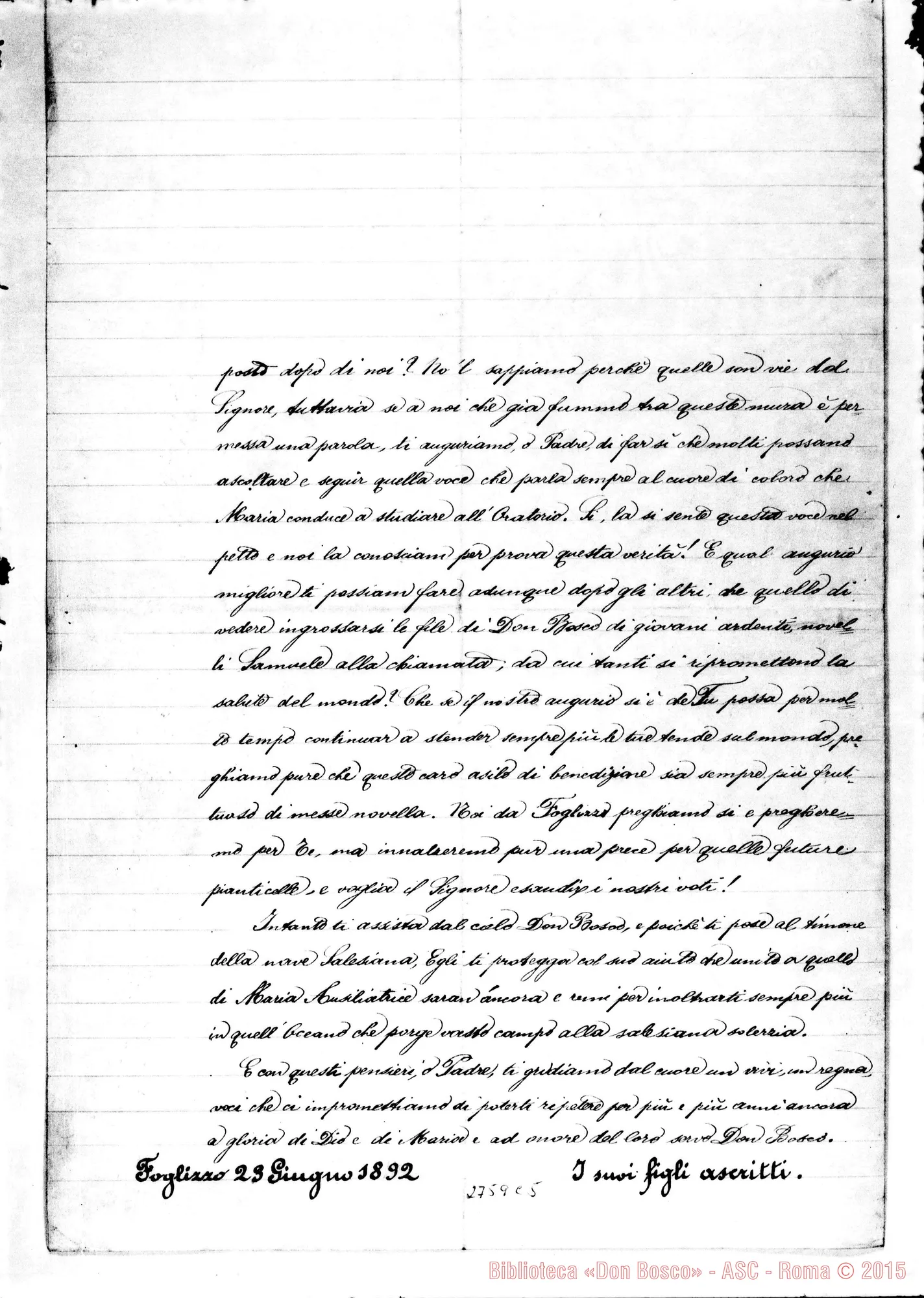 Fotogramma C 5 — I chierici di Foglizzo: lettera