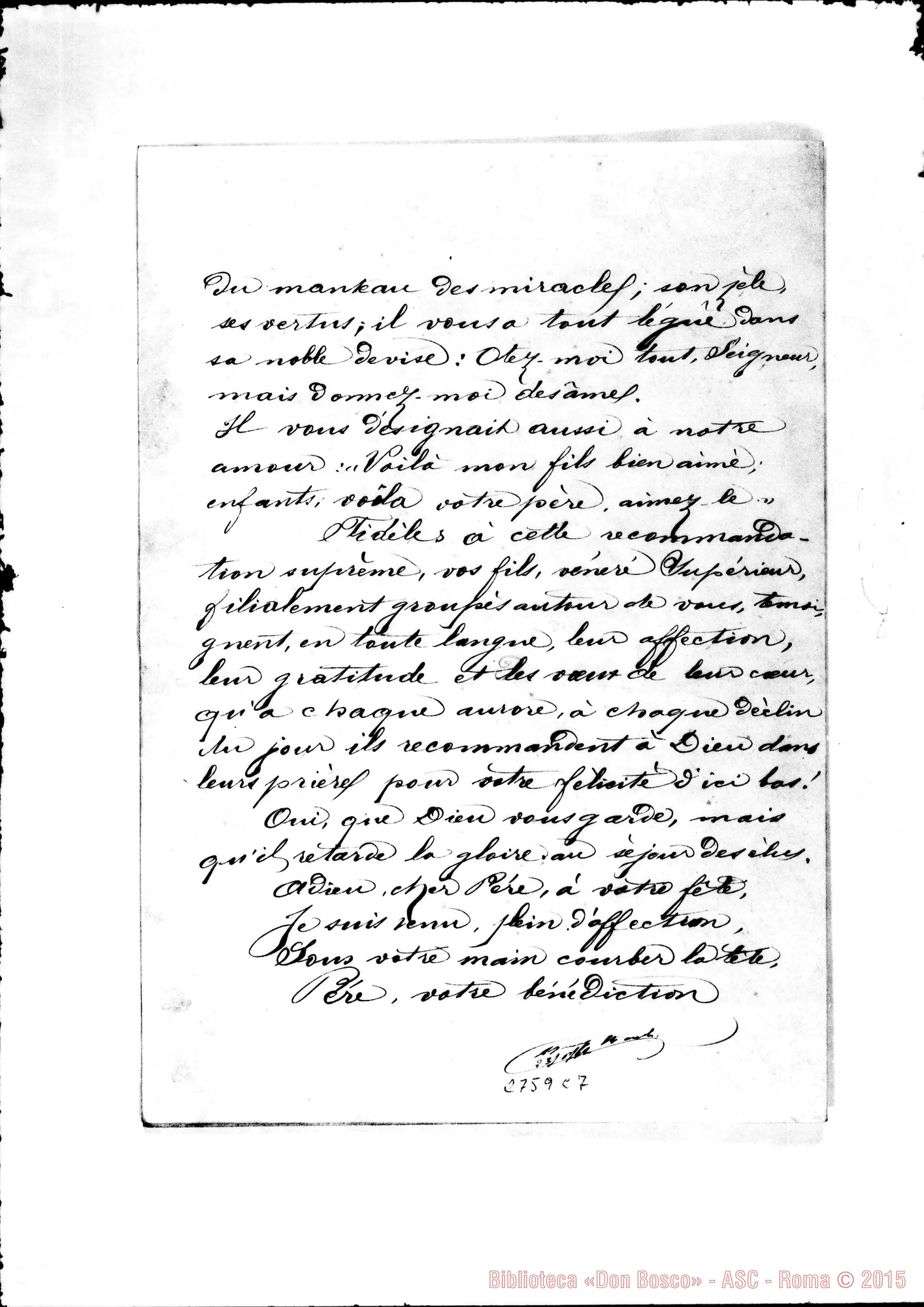 Fotogramma C 7 — Firma non decifrata: lettera dalla Francia