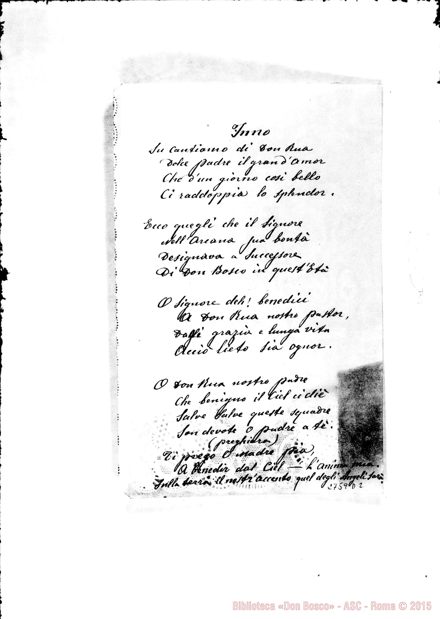 Fotogramma D 2 — Scuola di canto dall’Oratorio: inno