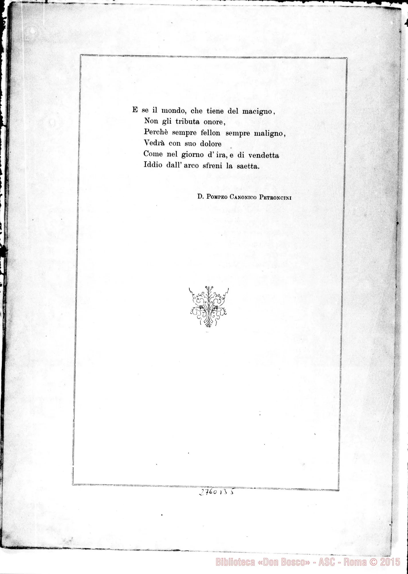 Fotogramma B 5 — D. Pompeo, can. Petroncini: ode