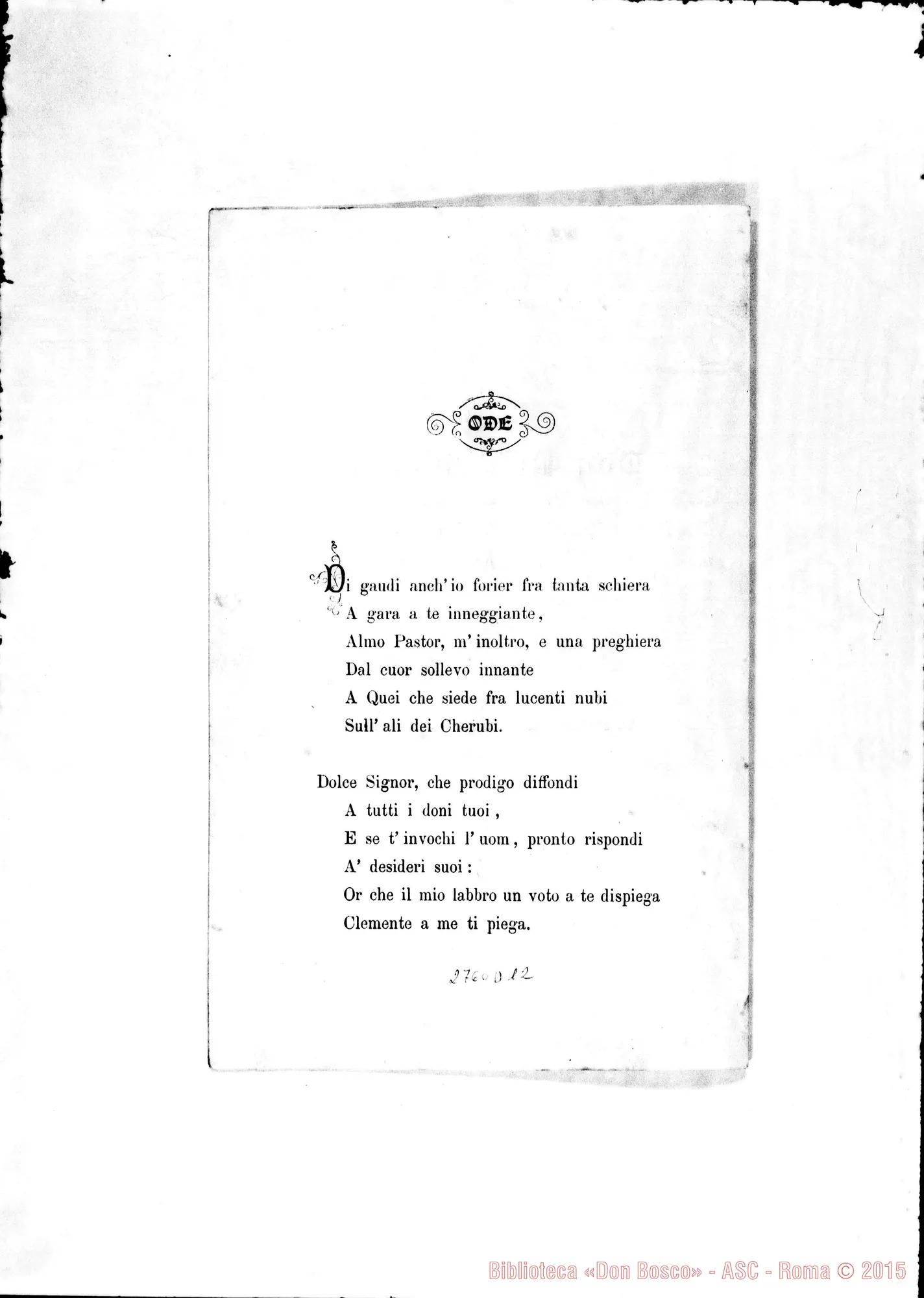 Fotogramma D 12 — Pompeo Petroncini: ode