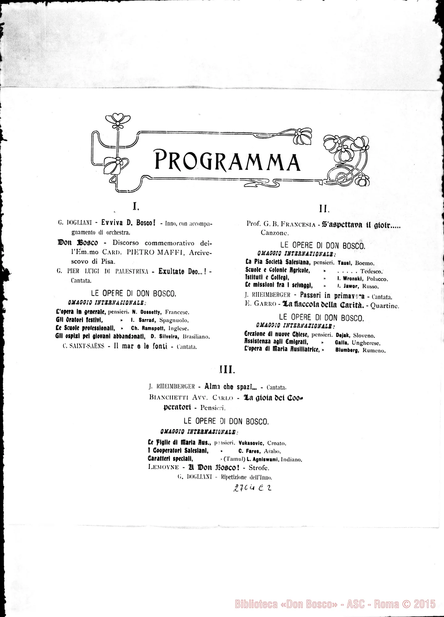 Fotogramma C 2 — Programma