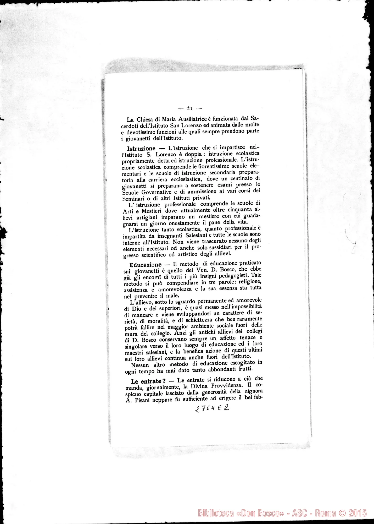 Fotogramma E 2 — Commemorazione di D. Giovanni Bosco A Novara
